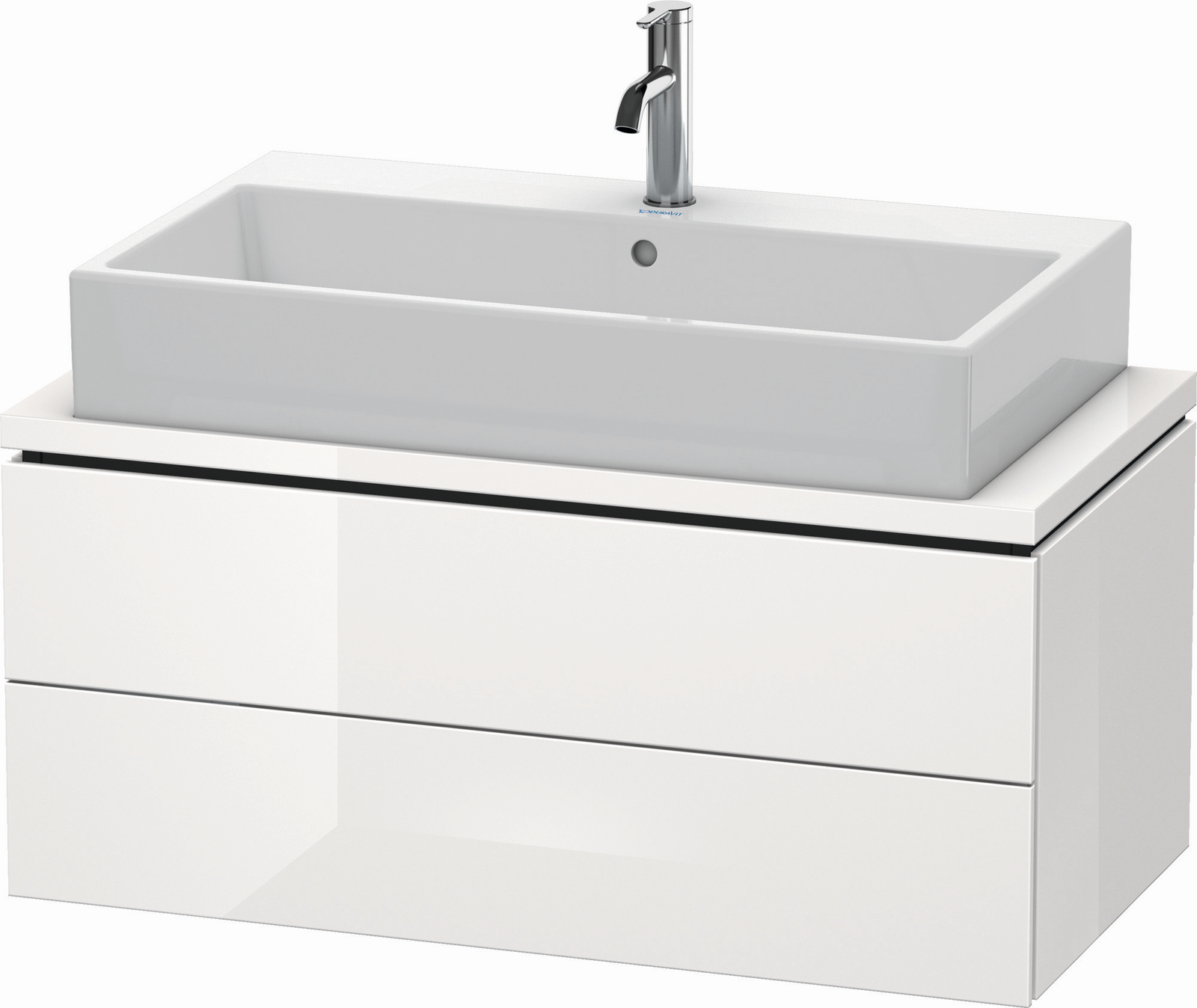 Duravit Waschtisch-Unterschrank Compact L-Cube 92 x 47,7 cm, eiche terra, für Konsole, 2 Schubkästen