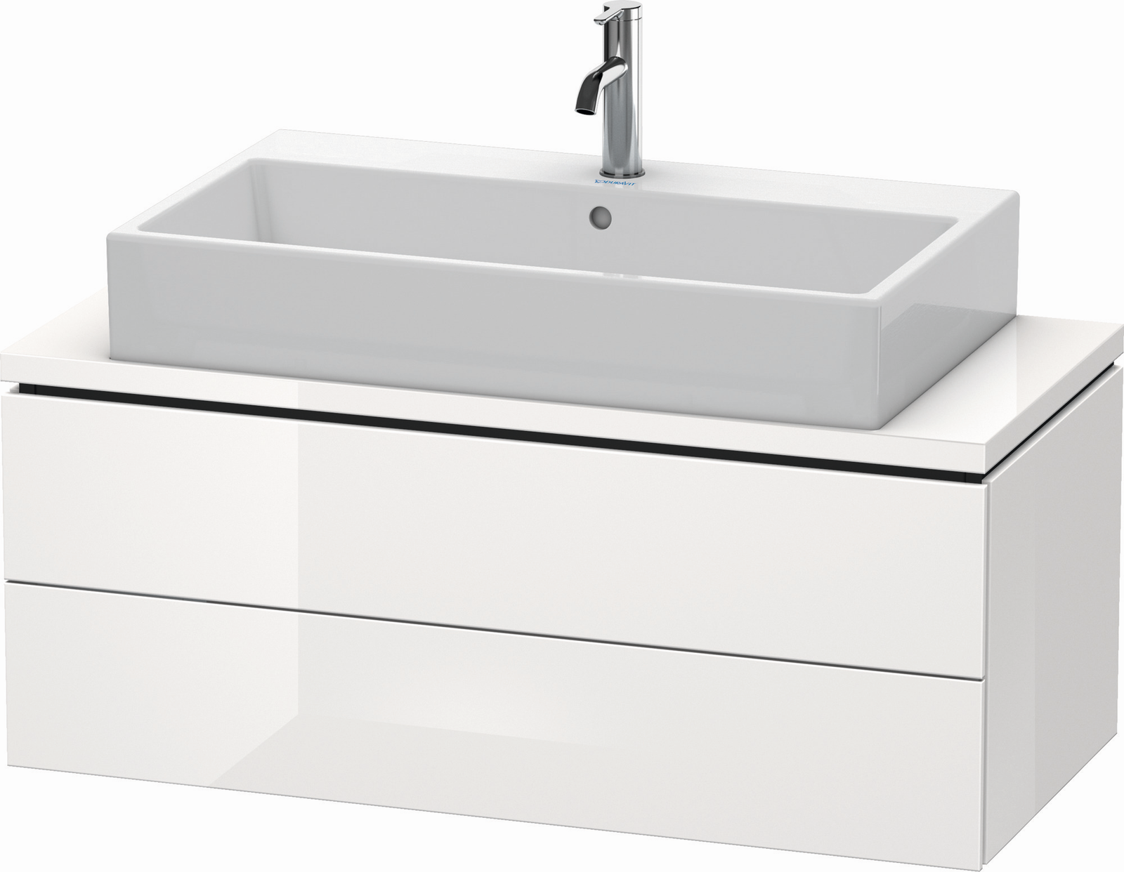 Duravit Waschtisch-Unterschrank Compact L-Cube 102 x 47,7 cm, eiche schwarz, für Konsole, 2 Schubkästen
