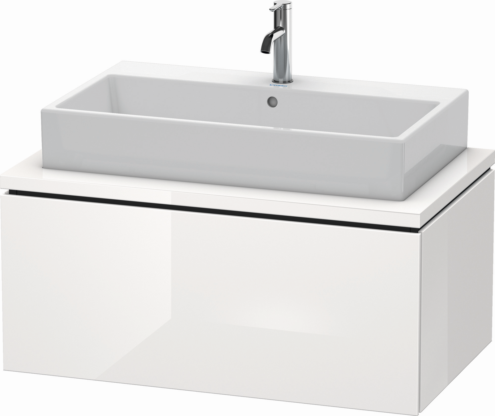 Duravit Waschtisch-Unterschrank L-Cube 92 x 54,7 cm, eiche schwarz, für Konsole, 1 Auszug
