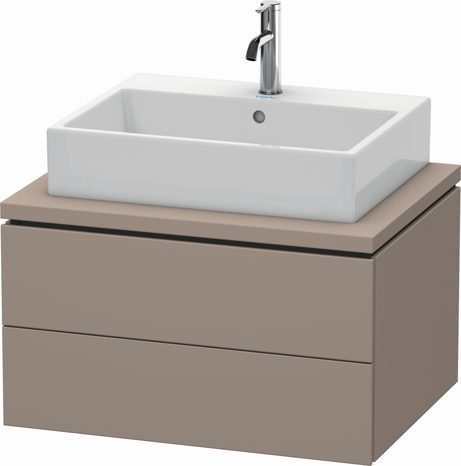 Duravit Waschtisch-Unterschrank L-Cube 72 x 54,7 cm, basalt matt, für Konsole, 2 Schubkästen