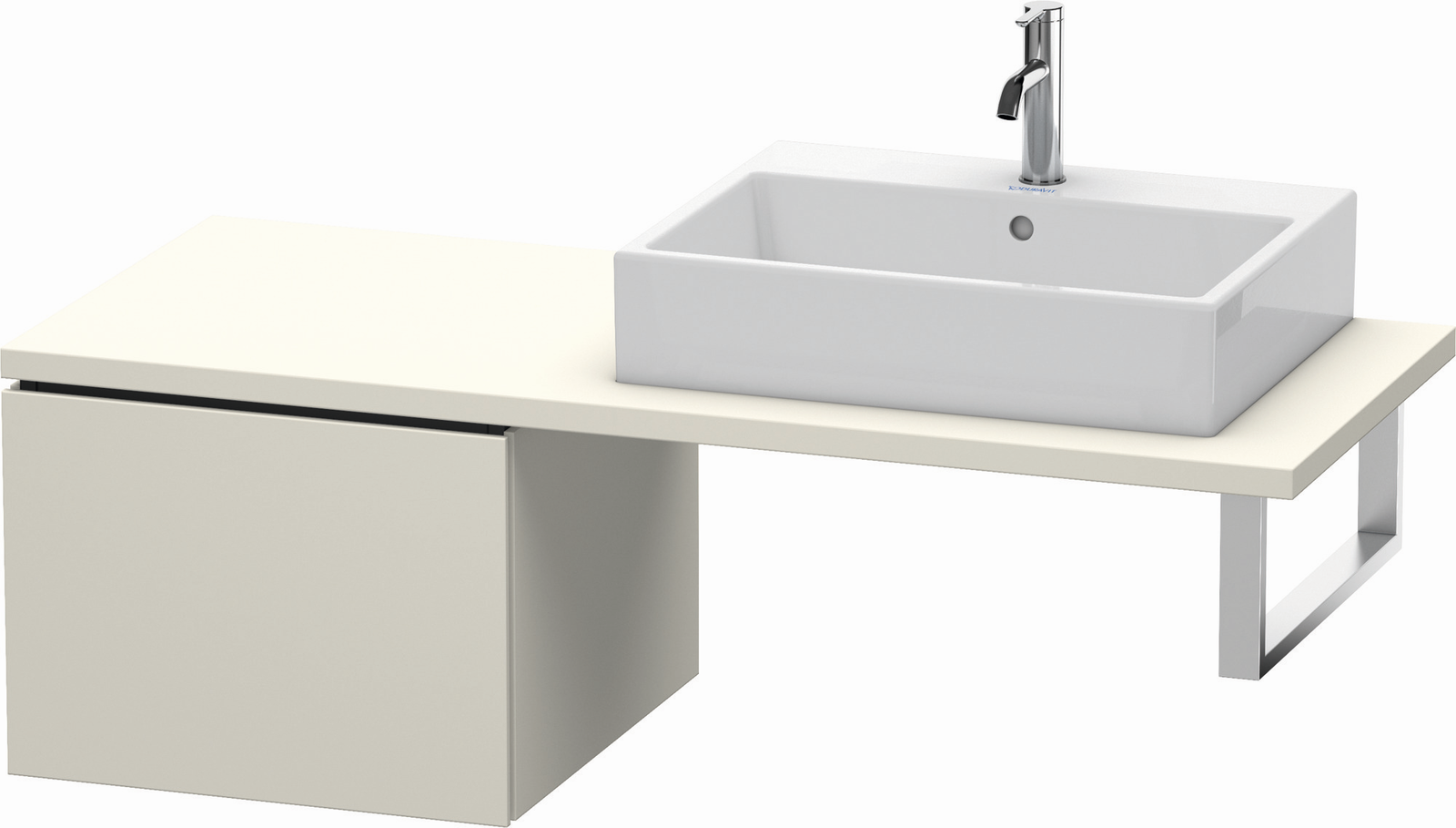 Duravit Unterschrank L-Cube 52 x 54,7 cm, taupe matt, für Konsole, 1 Auszug