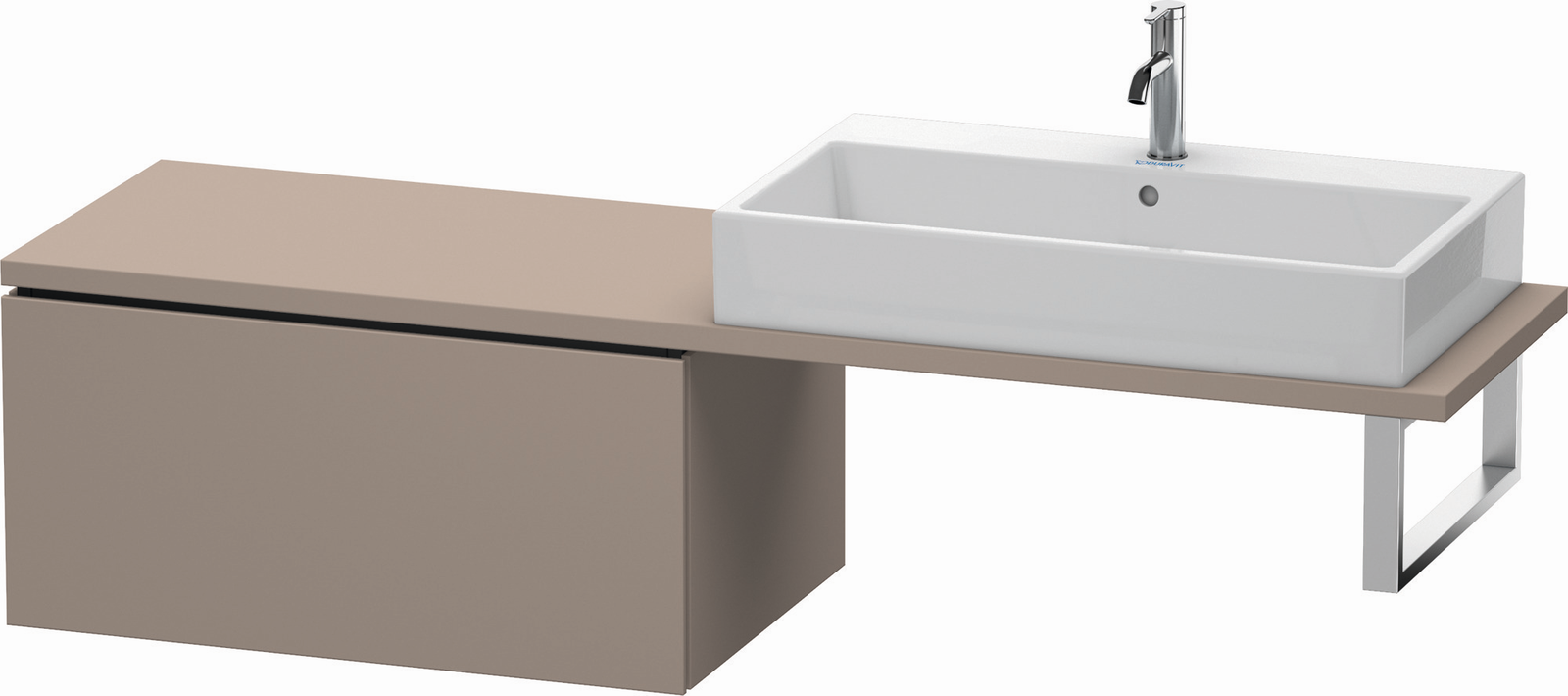 Duravit Unterschrank L-Cube 82 x 54,7 cm, basalt matt, für Konsole, 1 Auszug