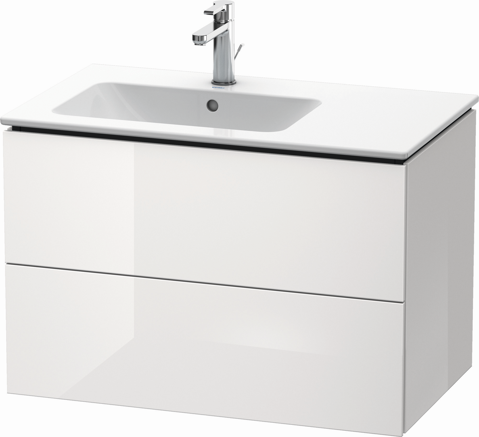 Duravit Waschtisch-Unterschrank L-Cube 82x48,1x55cm, 2 Schubkästen, Becken links, eiche schwarz