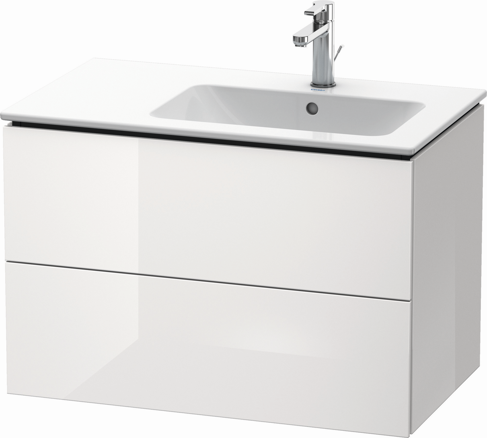 Duravit Waschtisch-Unterschrank L-Cube 82x48,1x55cm, 2 Schubkästen, Becken rechts, eiche natur