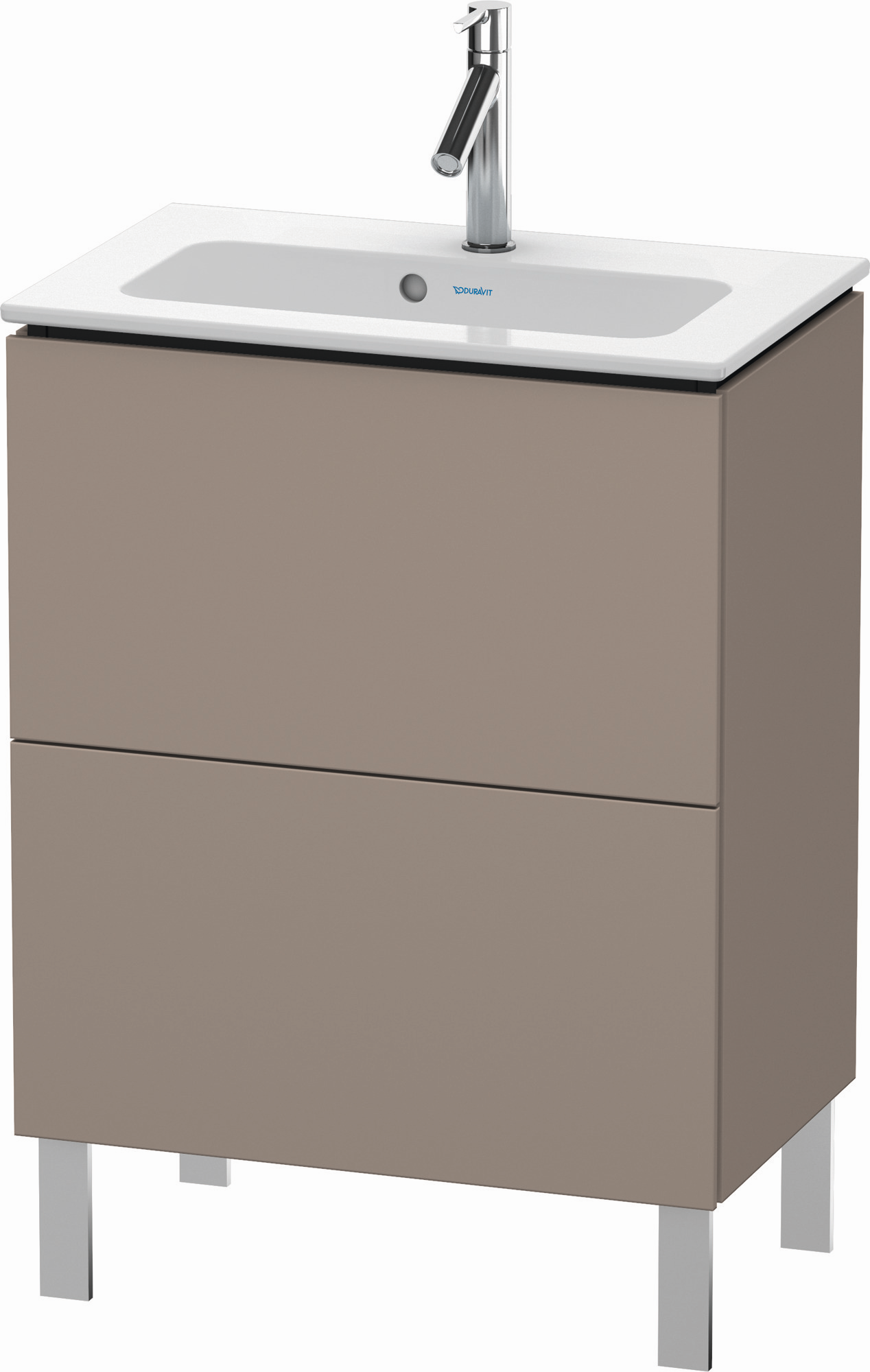 Duravit Waschtisch-Unterschrank Compact L-Cube 62 x 39,1 cm, basalt matt, 2 Auszüge, stehend