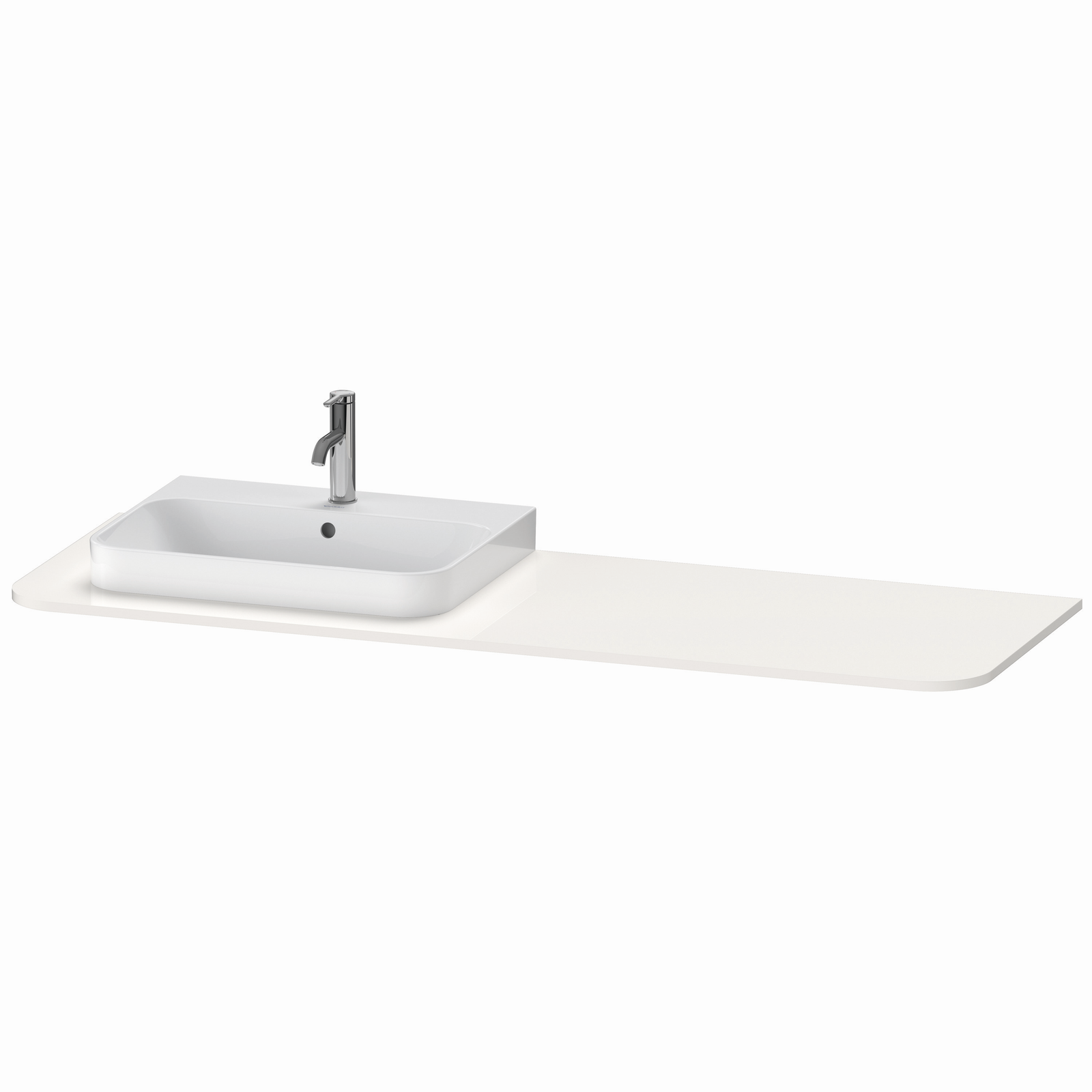 Duravit Waschtisch-Konsole Happy D.2 Plus 160x55cm, mit 1 Ausschnitt, Becken links, weiß Hochglanz