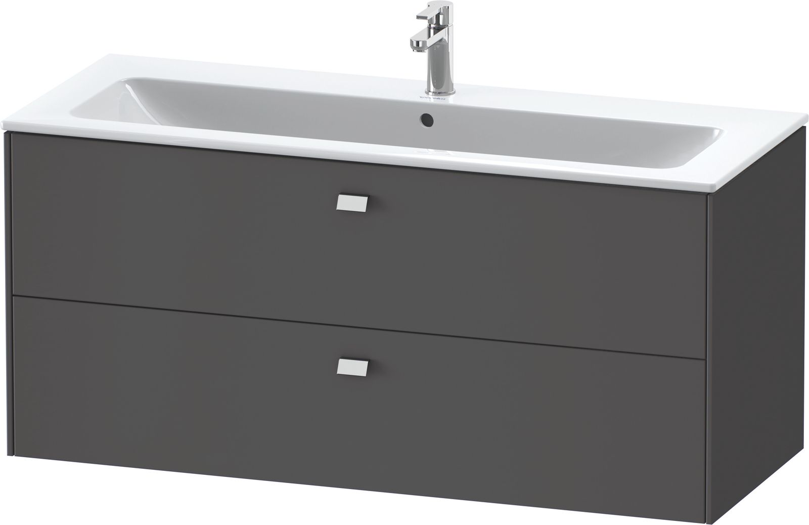 Duravit Waschtisch-Unterschrank Brioso 122 x 47,9 cm, chrom/Graphit matt, 2 Schubkästen, wandhängend Duravit Waschtisch-Unterschrank Brioso 122 x 47,9 cm, chrom/Graphit matt, 2 Schubkästen, wandhängend