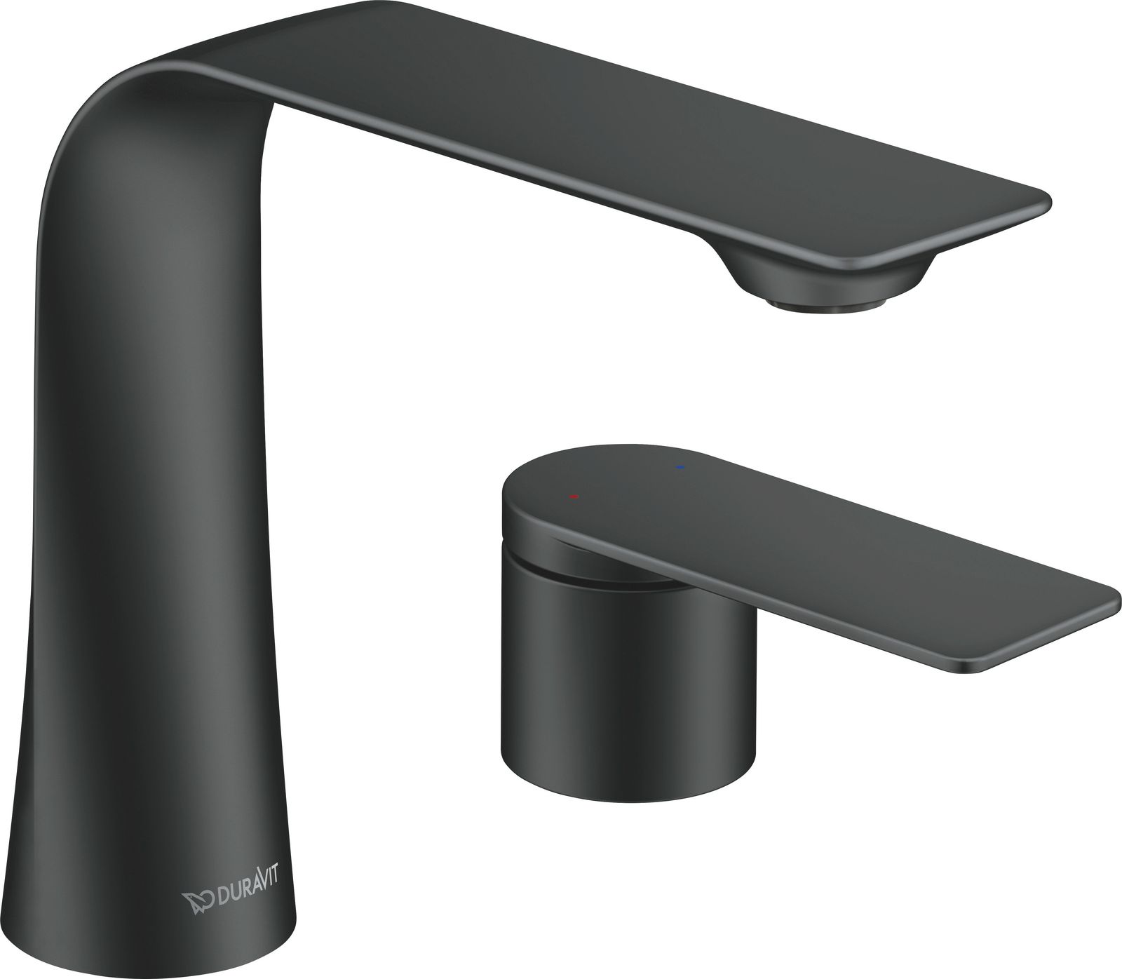 Duravit 2-Loch-Waschtisch-Armatur M D.1 Ausladung 148mm, ohne Zugstangen-Ablaufgarnitur, schwarz matt