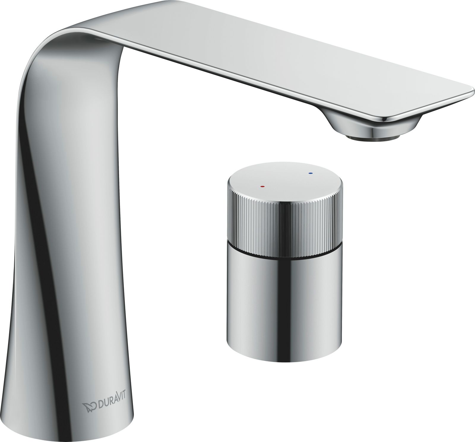 Duravit 2-Loch-Waschtisch-Armatur M D.1 Ausladung 148mm, mit Drehgriff, ohne Zugstangen-Ablaufgarnitur, chrom