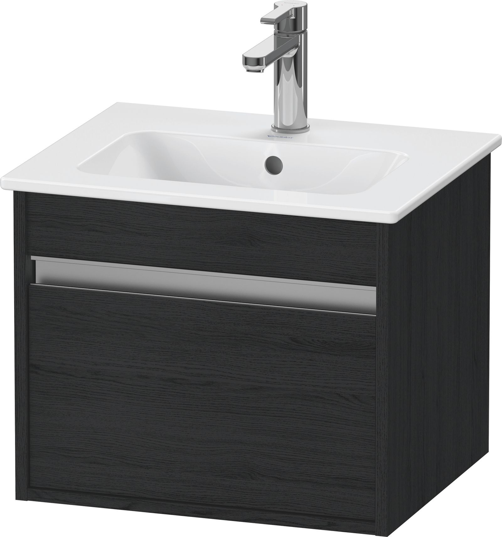 Duravit Waschtisch-Unterschrank Ketho Compact 50x41,2x41cm, 1 Auszug, wandhängend, Eiche schwarz