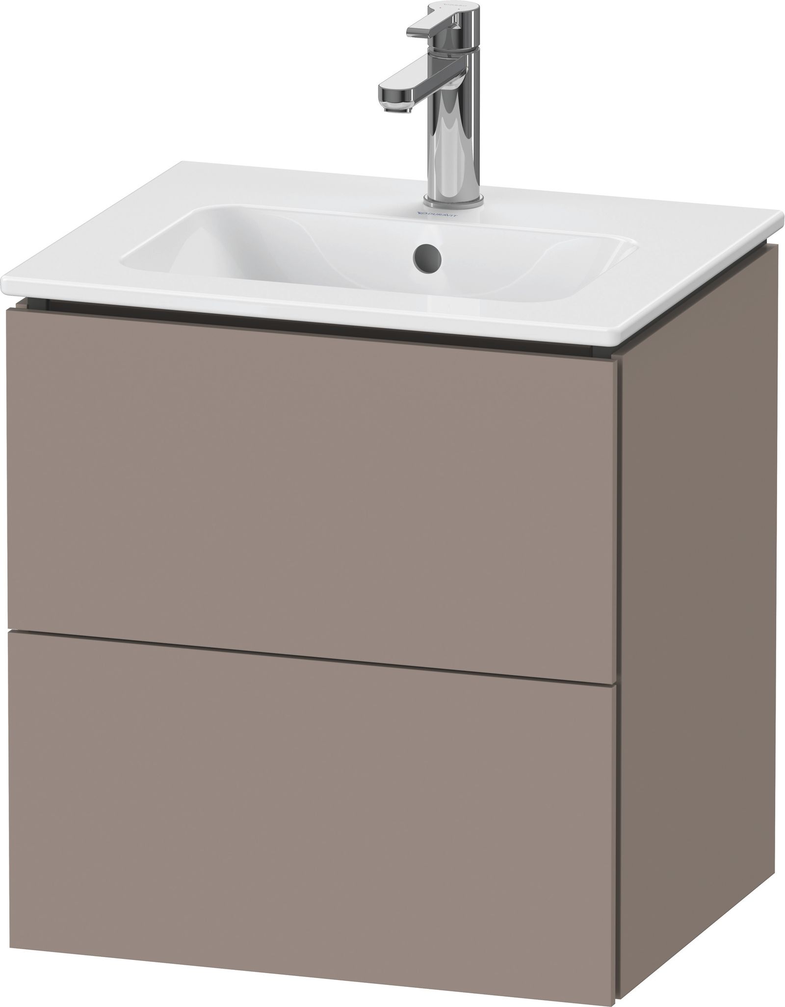 Duravit Waschtisch-Unterschrank Compact L-Cube 52x42,1x55cm, 2 Schubkästen, wandhängend, basalt matt