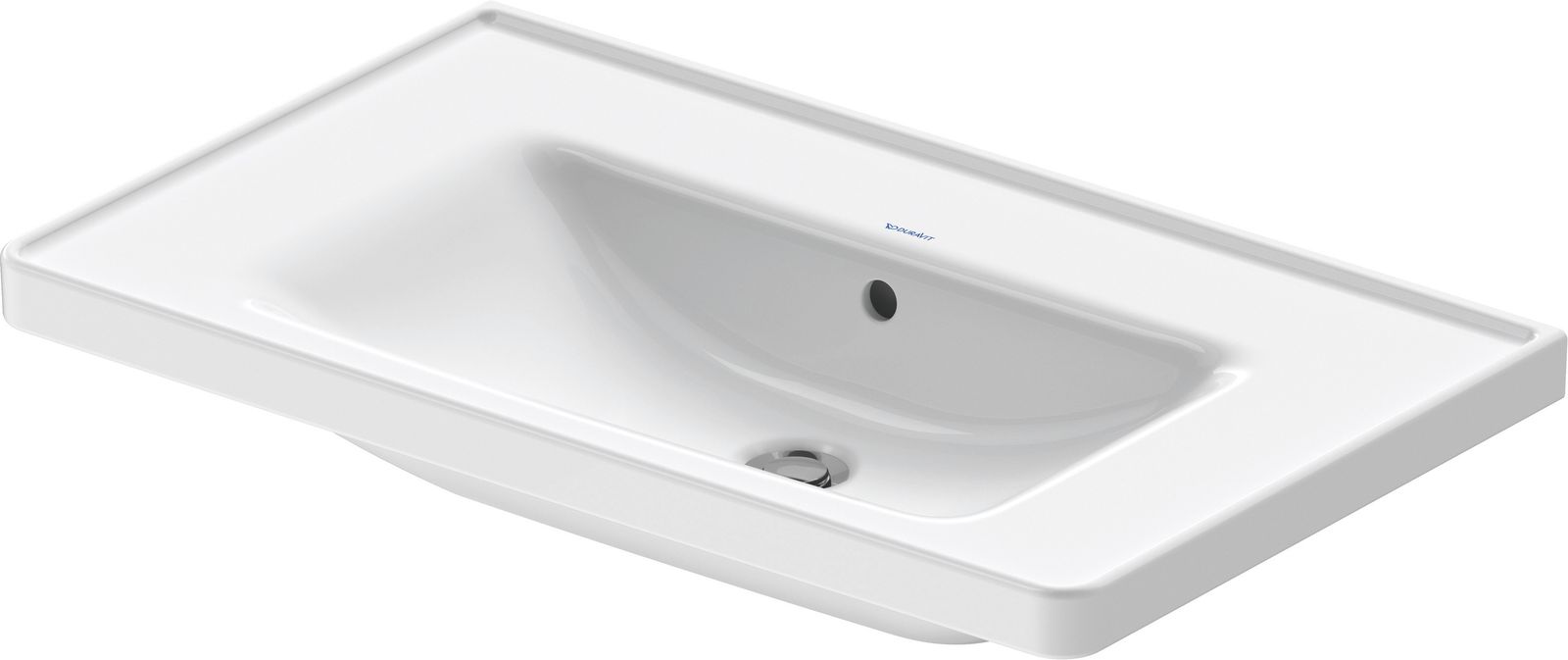 Duravit Möbel-Waschtisch D-Neo 80 x 48 cm, ohne Hahnloch, weiß WonderGliss, mit Überlauf, Hahnlochbank Duravit Möbel-Waschtisch D-Neo 80 x 48 cm, ohne Hahnloch, weiß WonderGliss, mit Überlauf, Hahnlochbank