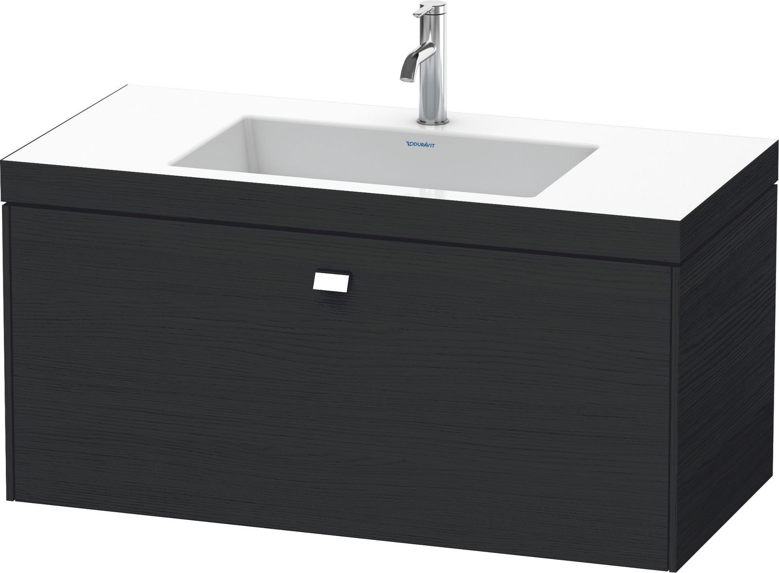 Duravit Waschtischunterschrankset Brioso 100 x 48 cm, chrom/Eiche schwarz, 1 Hahnloch Duravit Waschtischunterschrankset Brioso 100 x 48 cm, chrom/Eiche schwarz, 1 Hahnloch