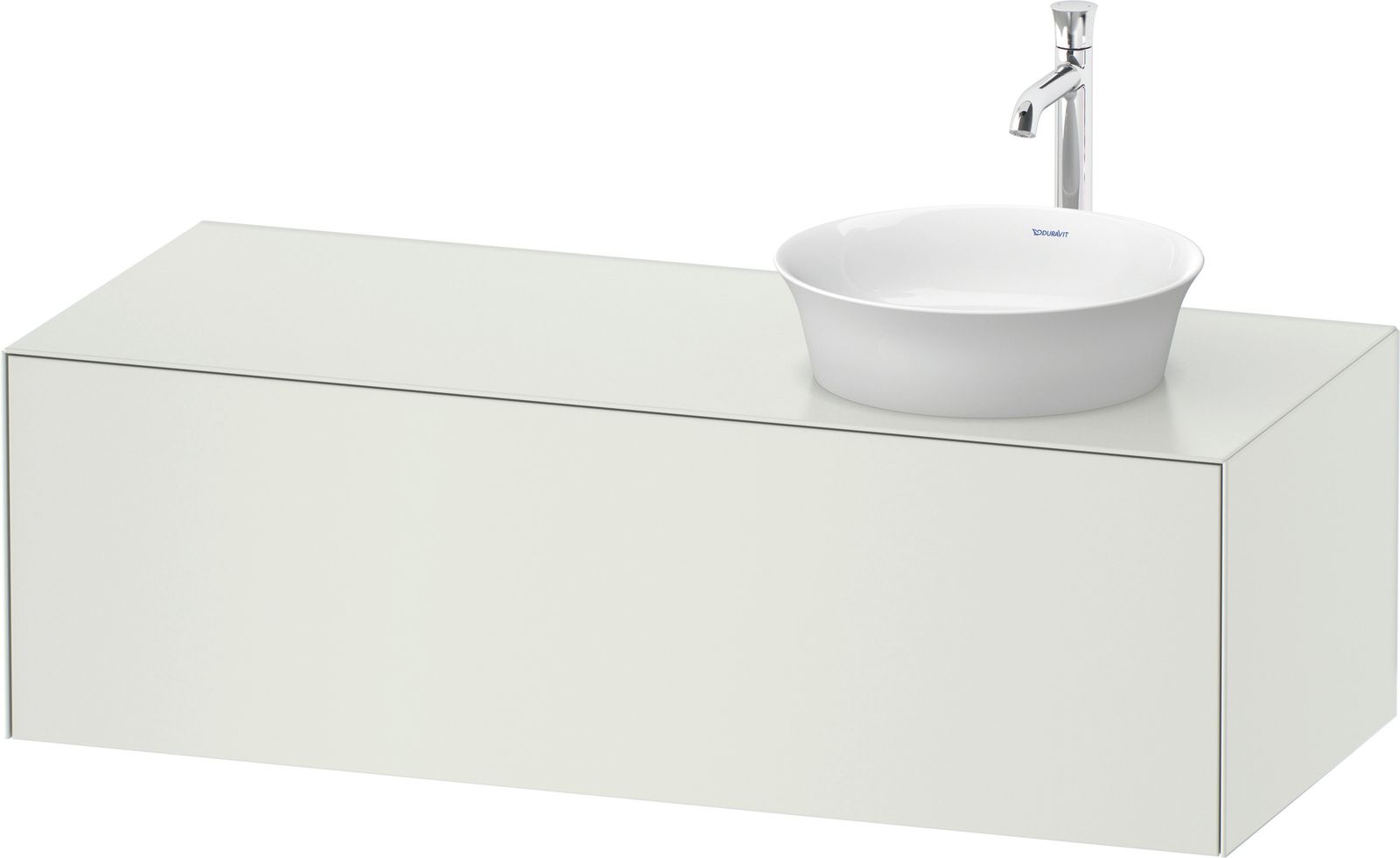 Duravit Waschtisch-Unterschrank White Tulip 130x55cm, Becken rechts, Weiß Seidenmatt, kein Einrichtungssystem/mit Innenbeleuchtung