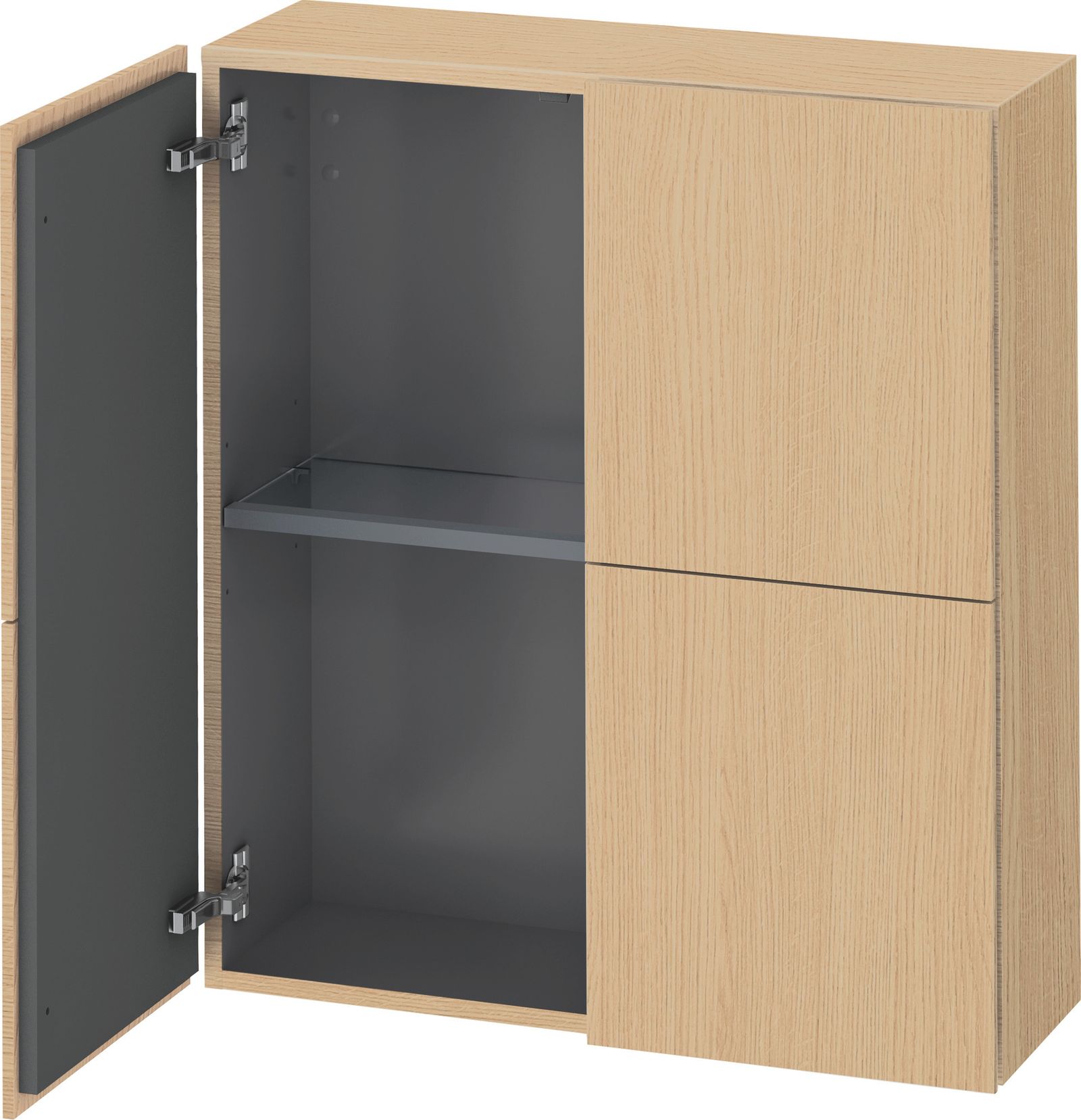 Duravit Halbhochschrank L-Cube 70x24,3x80cm, 2 Türen, eiche natur