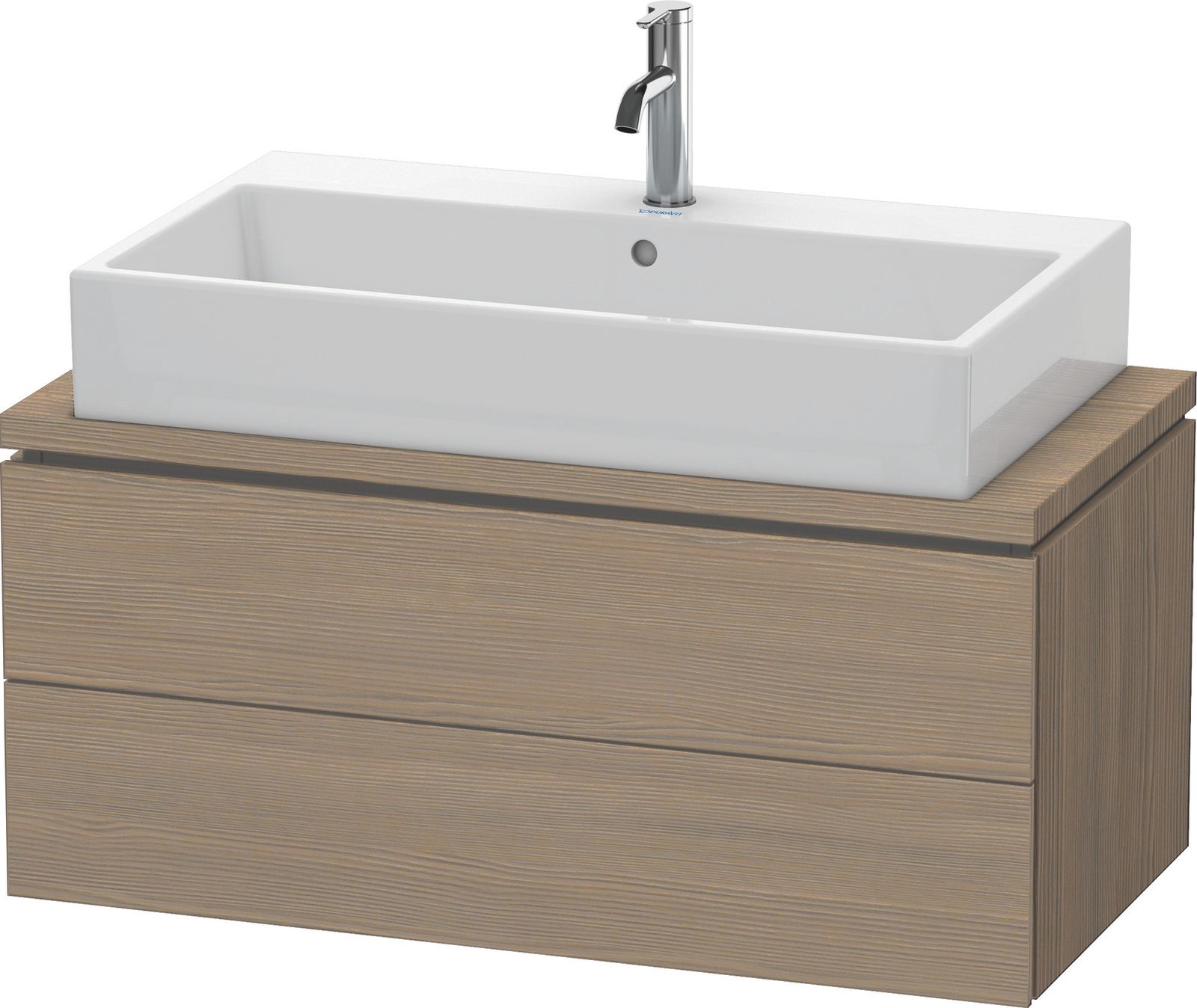 Duravit Waschtisch-Unterschrank Compact L-Cube 92 x 47,7 cm, eiche terra, für Konsole, 2 Schubkästen