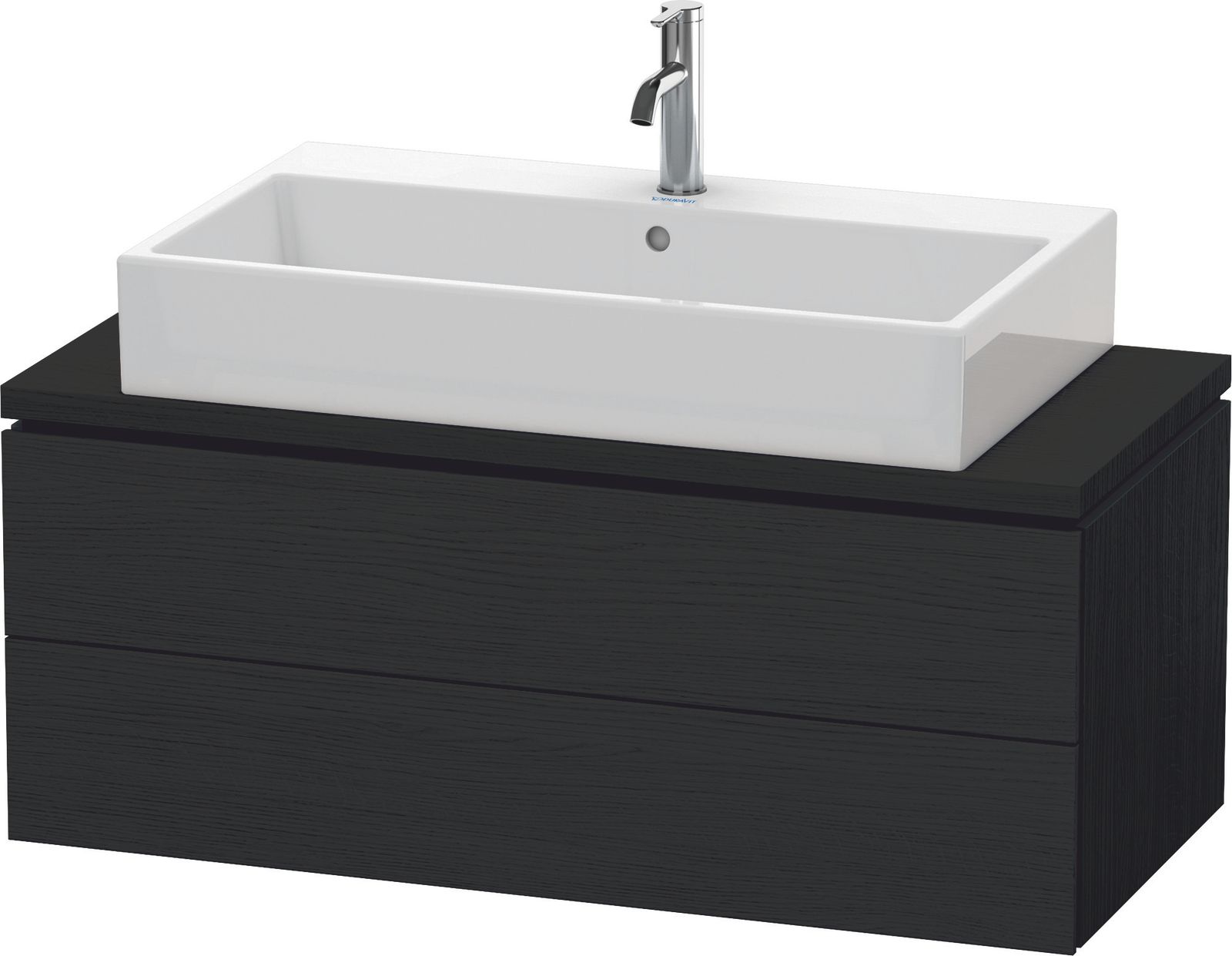 Duravit Waschtisch-Unterschrank Compact L-Cube 102 x 47,7 cm, eiche schwarz, für Konsole, 2 Schubkästen
