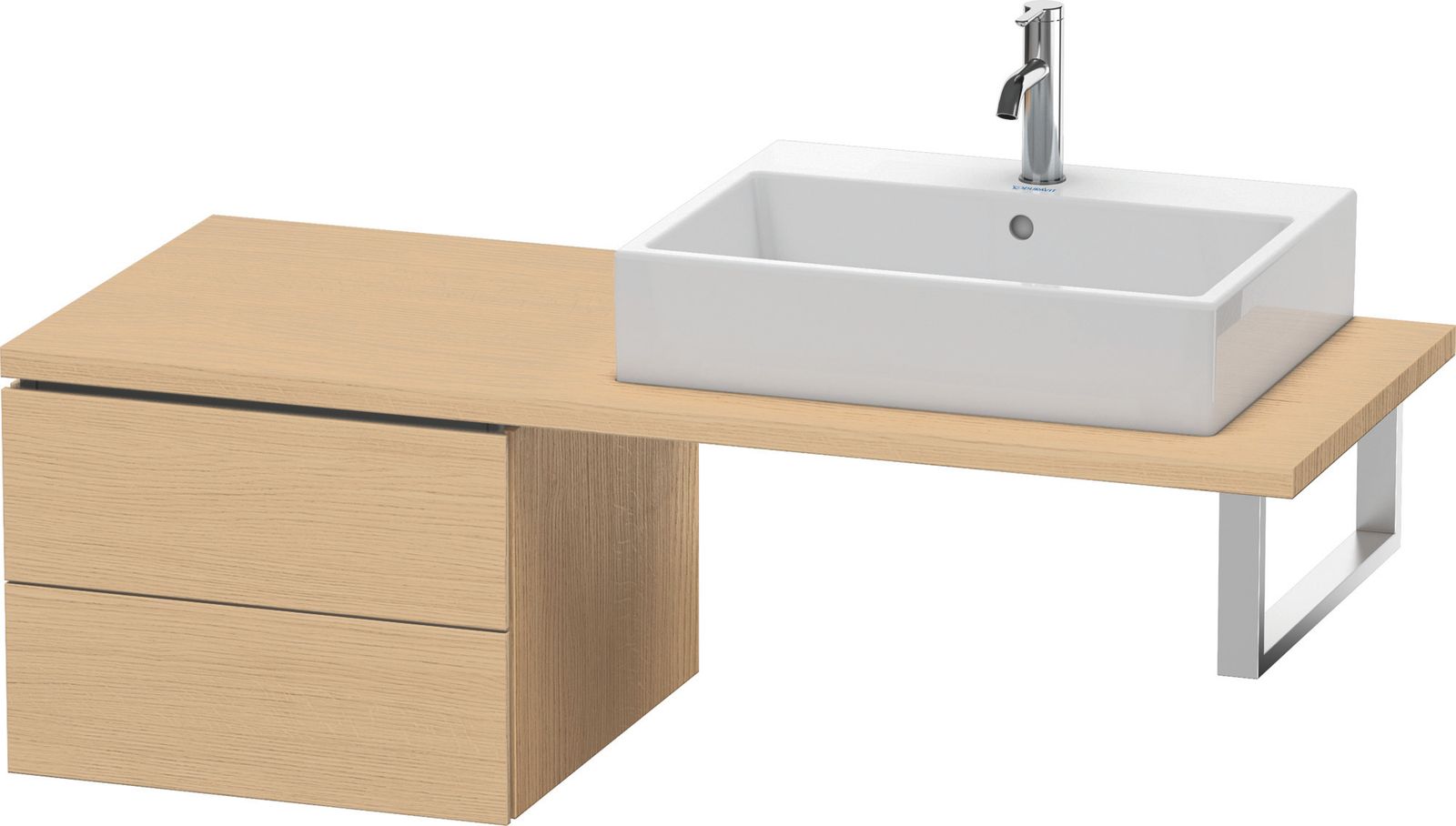 Duravit Unterschrank L-Cube 52 x 54,7 cm, eiche natur, für Konsole, 2 Schubkästen