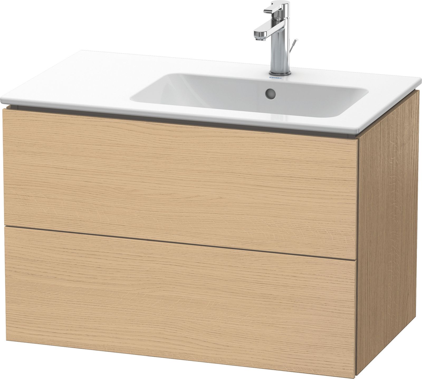 Duravit Waschtisch-Unterschrank L-Cube 82x48,1x55cm, 2 Schubkästen, Becken rechts, eiche natur