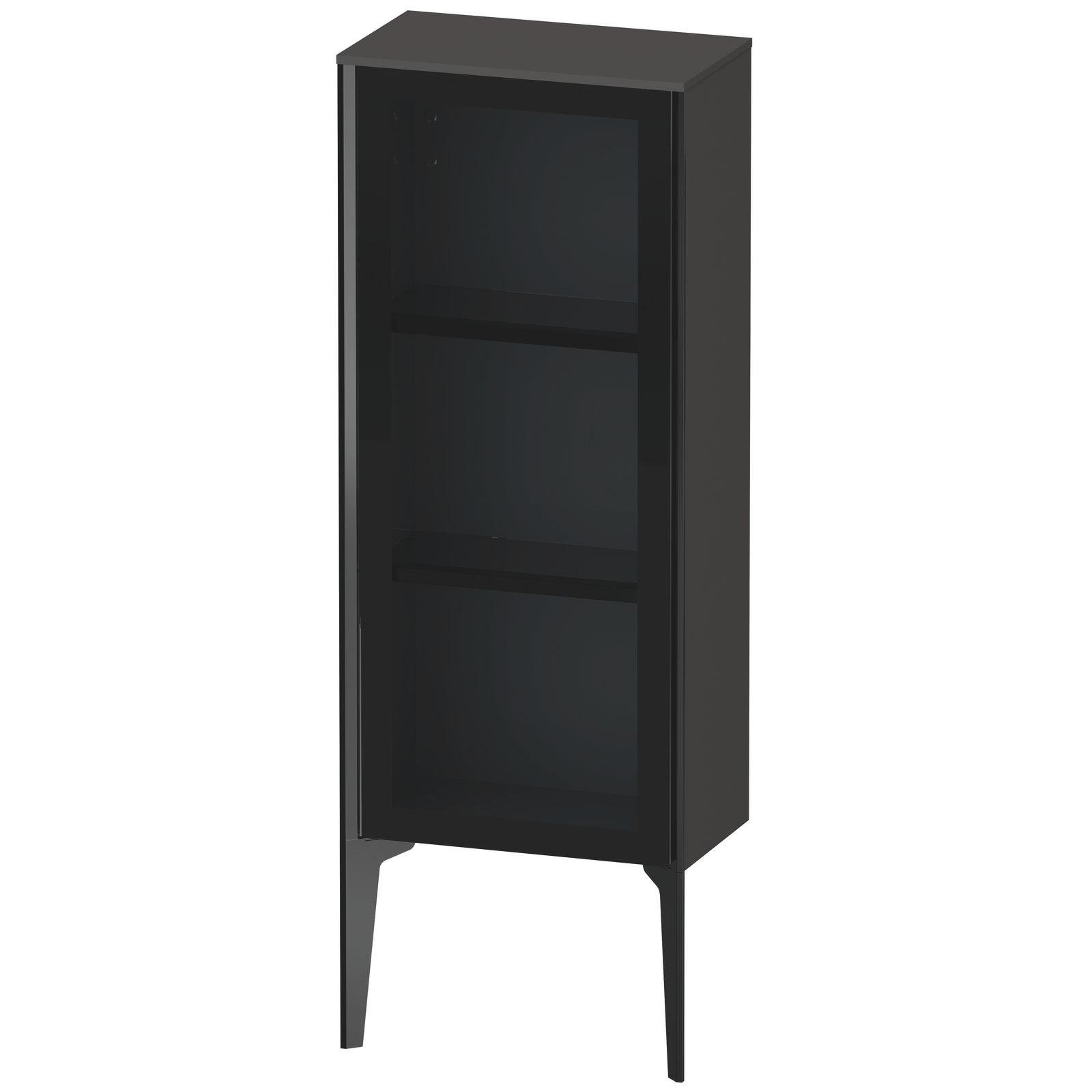 Duravit Halbhochschrank XViu 40x24x89cm, schwarz matt, Glastür links, graphit supermatt Duravit Halbhochschrank XViu 40x24x89cm, schwarz matt, Glastür links, graphit supermatt