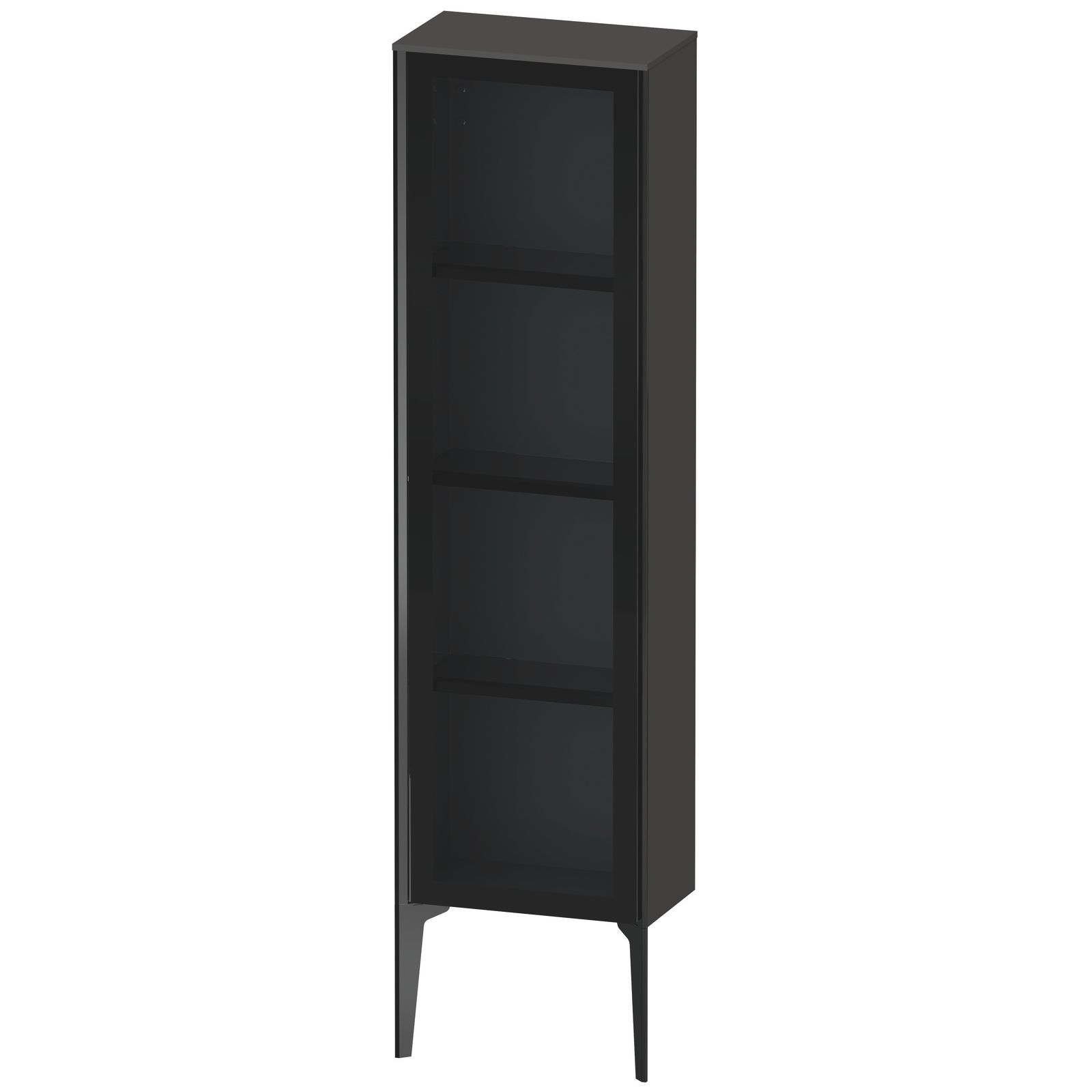 Duravit Halbhochschrank XViu 40x24x133cm, schwarz matt, Glastür links, graphit supermatt Duravit Halbhochschrank XViu 40x24x133cm, schwarz matt, Glastür links, graphit supermatt