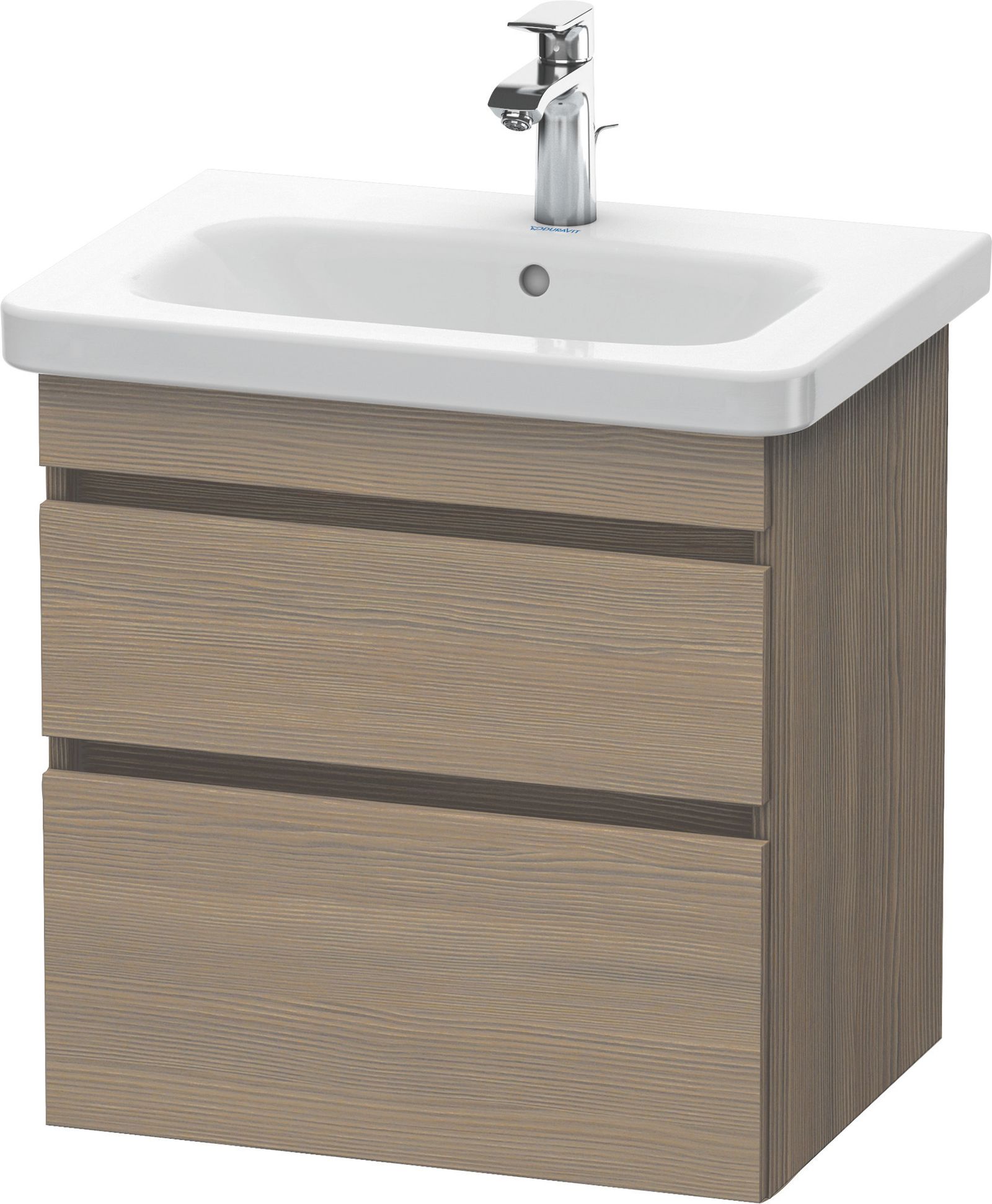 Duravit Waschtisch-Unterschrank DuraStyle 58 x 44,8 cm, Eiche terra, 2 Schubkästen, wandhängend
