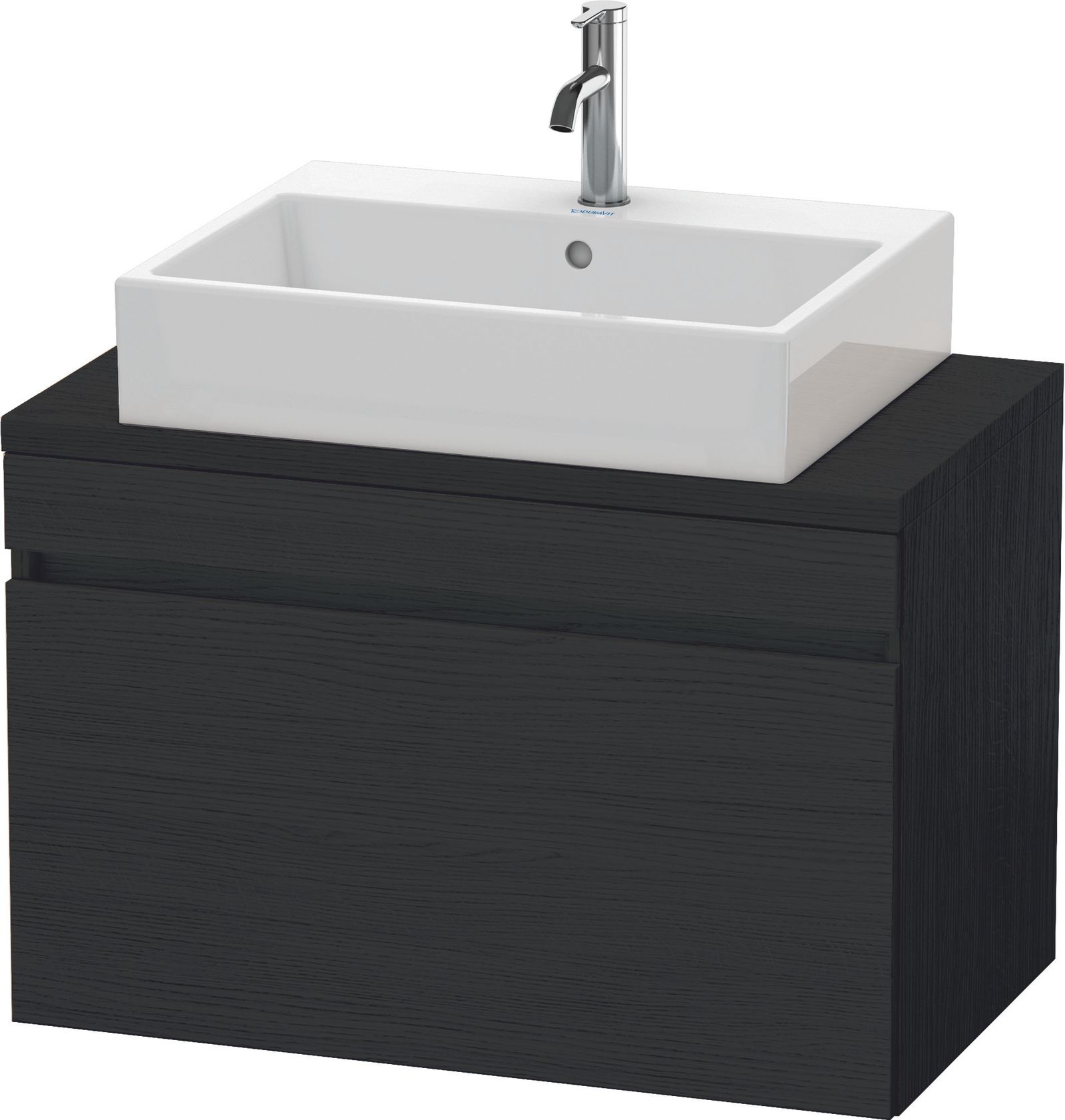 Duravit Waschtisch-Unterschrank Compact DuraStyle 80 x 47,8 cm, Eiche schwarz, für Konsole, 1 Auszug