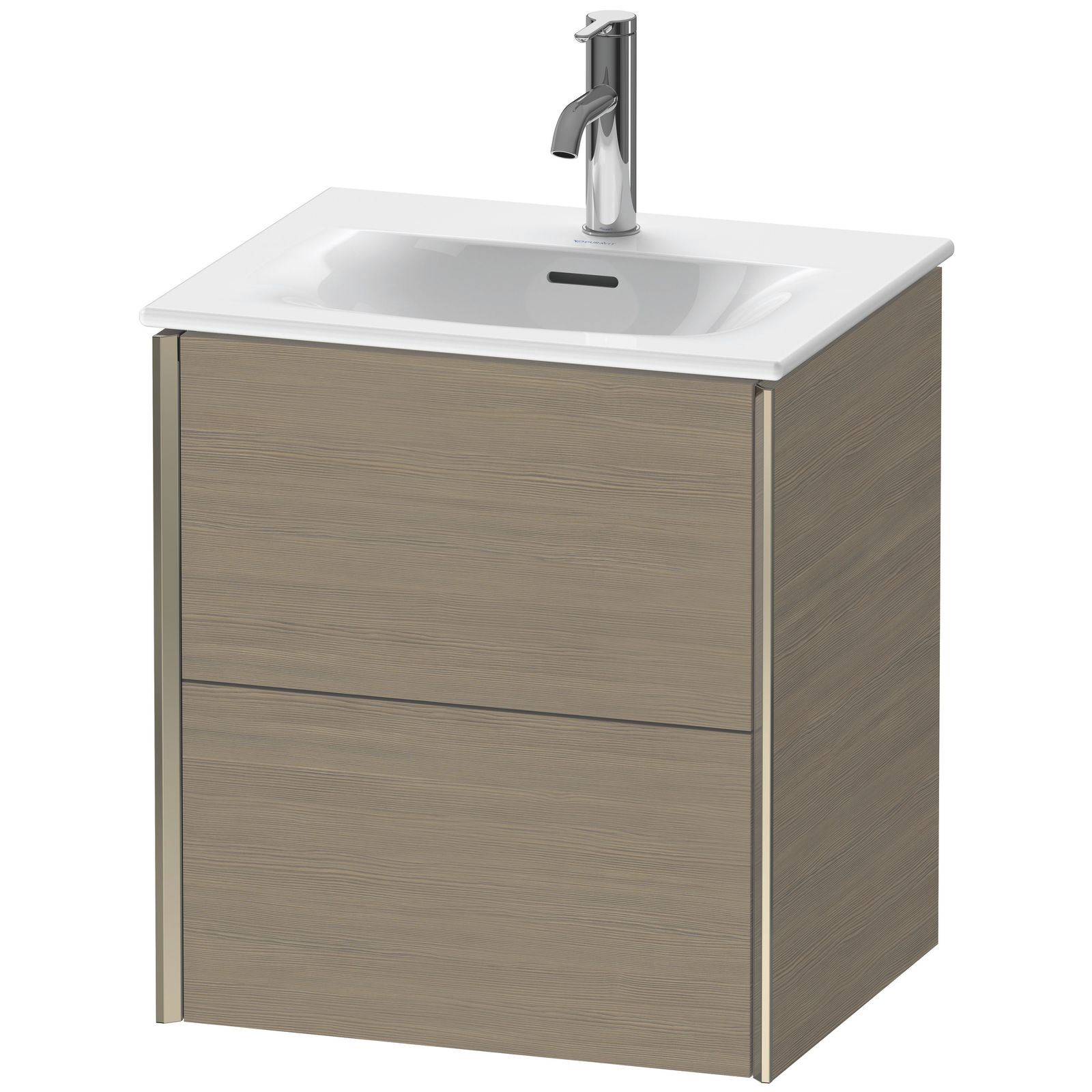 Duravit Waschtisch-Unterschrank XViu 51x42x55,7cm, 2 Schubkästen, champagner matt, Eiche terra