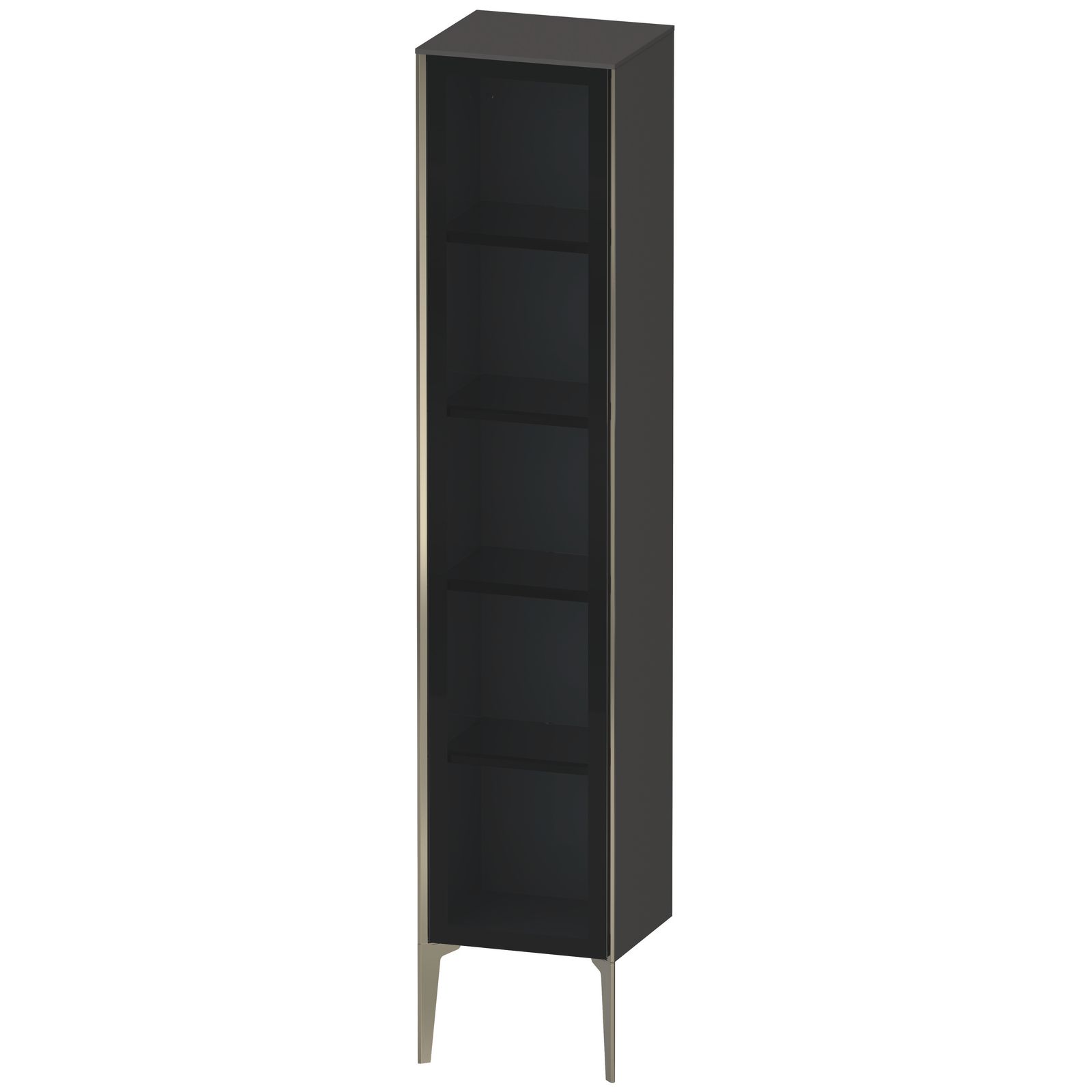 Duravit Hochschrank XViu 40x36x177cm, champagner matt, Glastür rechts, graphit supermatt