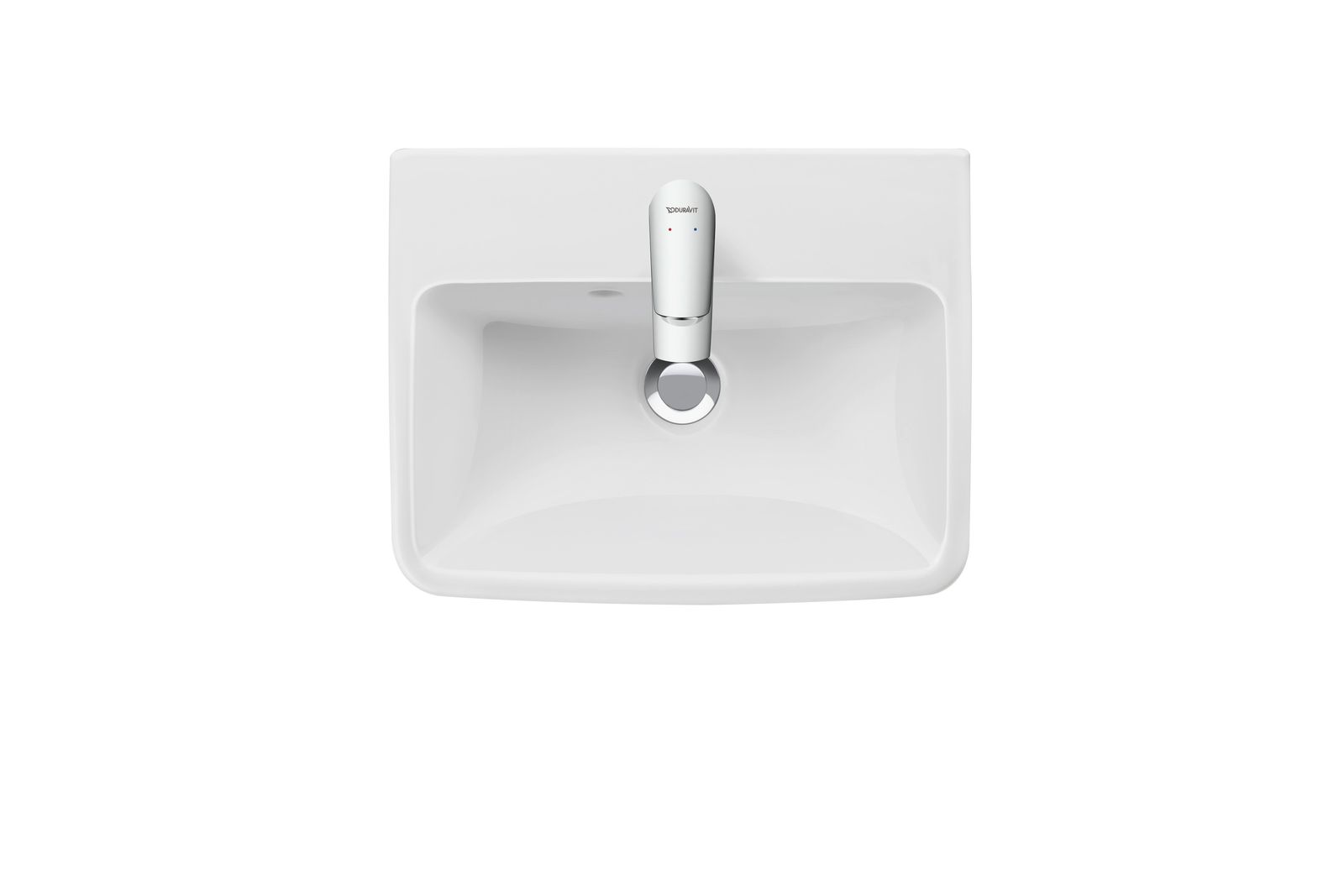 Duravit Möbel-Handwaschbecken No. 1 45x35cm, mit Hahnloch, Überlauf, Hahnlochbank, weiß