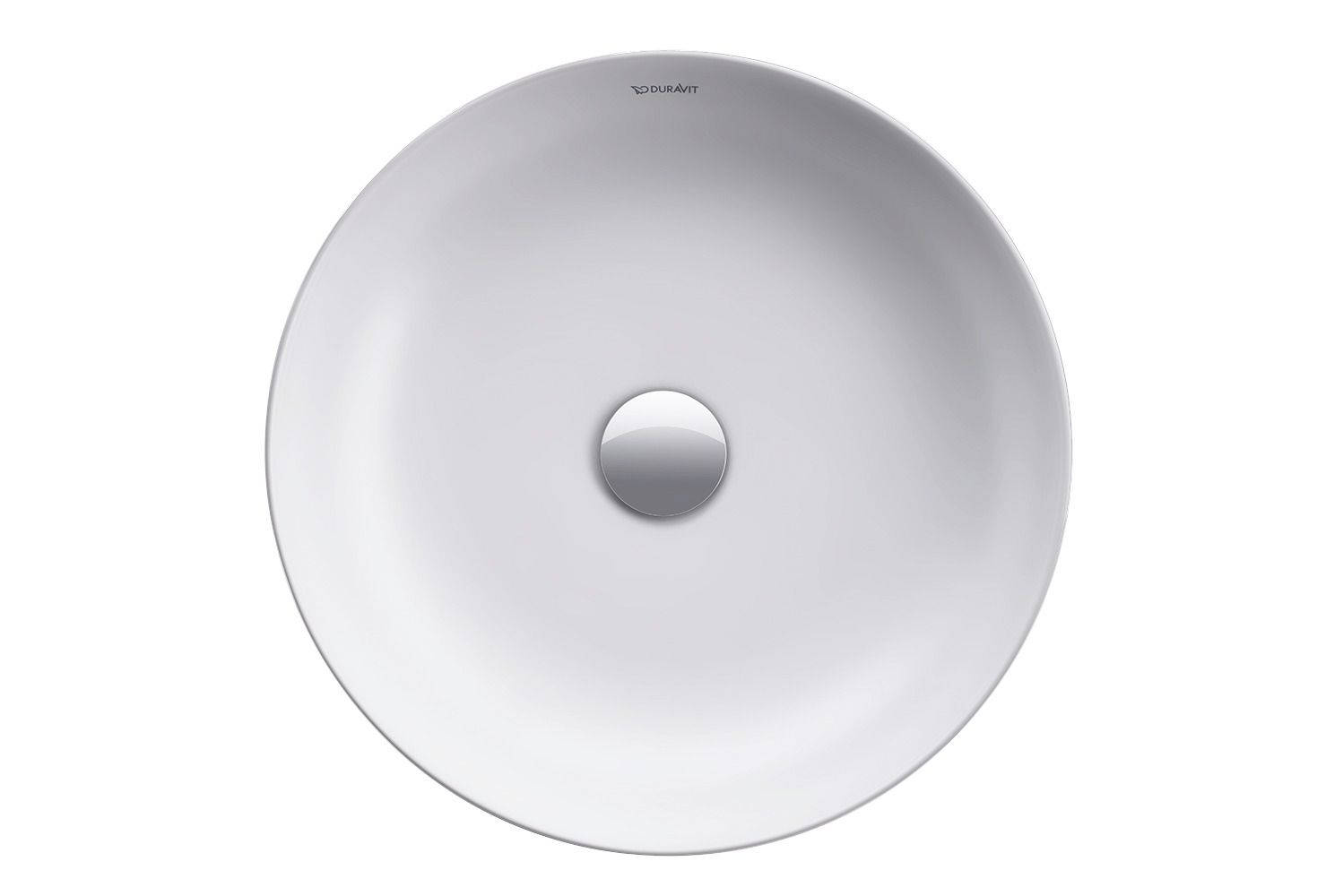 Duravit Aufsatz-Waschbecken Cape Cod d&#x3D; 43cm, ohne Hahnloch, Überlauf, Hahnlochbank, Weiß Seidenmatt