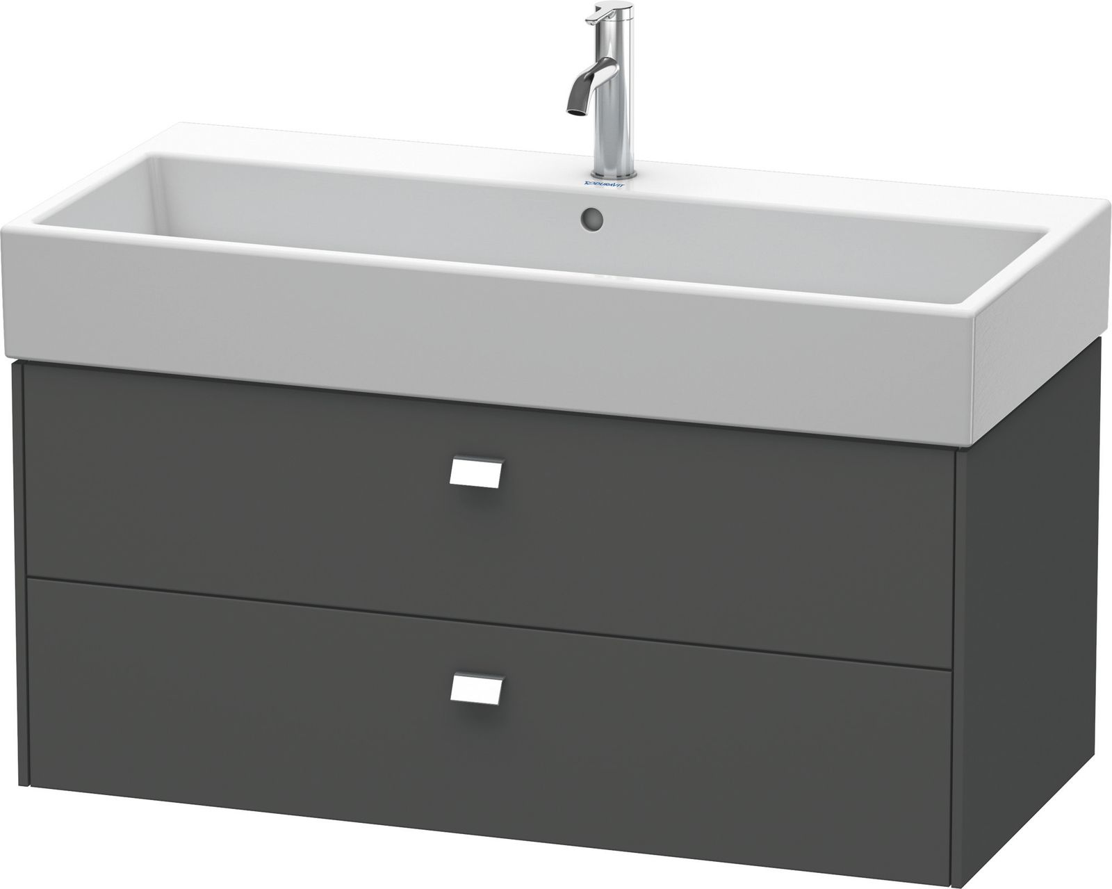 Duravit Waschtisch-Unterschrank Brioso 98,4 x 45,9 cm, chrom/Graphit matt, 2 Schubkästen, wandhängend
