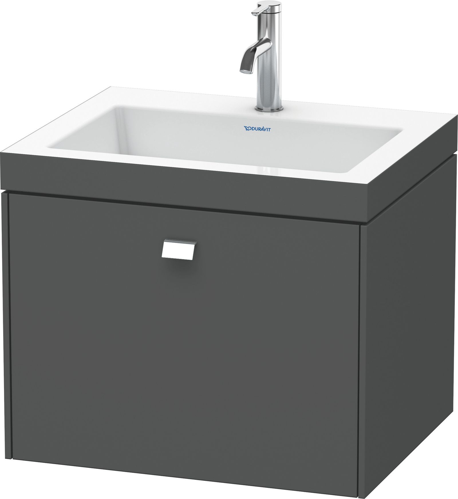 Duravit Waschtischunterschrankset Brioso 60 x 48 cm, Basalt matt, ohne Hahnloch
