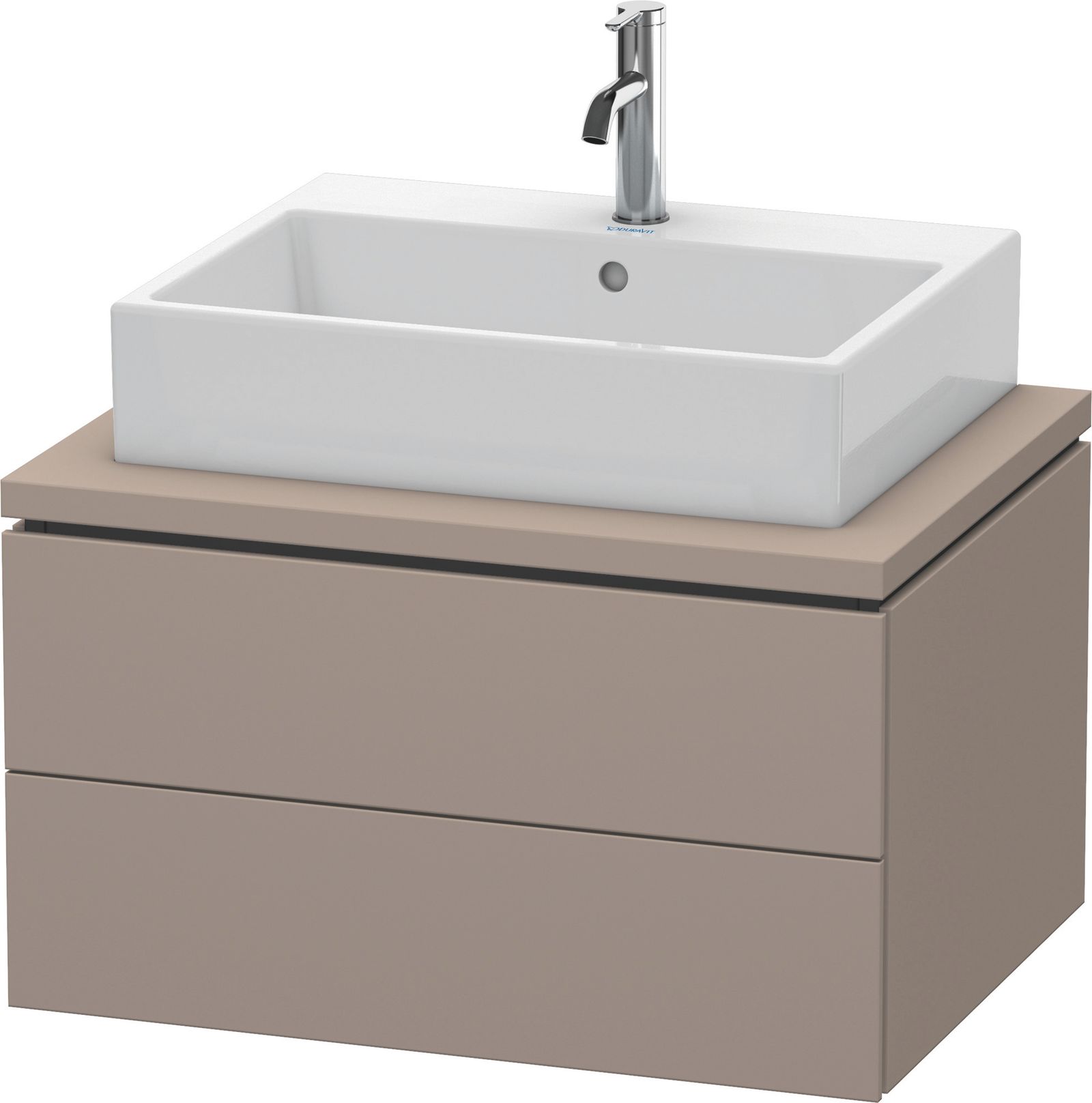 Duravit Waschtisch-Unterschrank L-Cube 72 x 54,7 cm, basalt matt, für Konsole, 2 Schubkästen