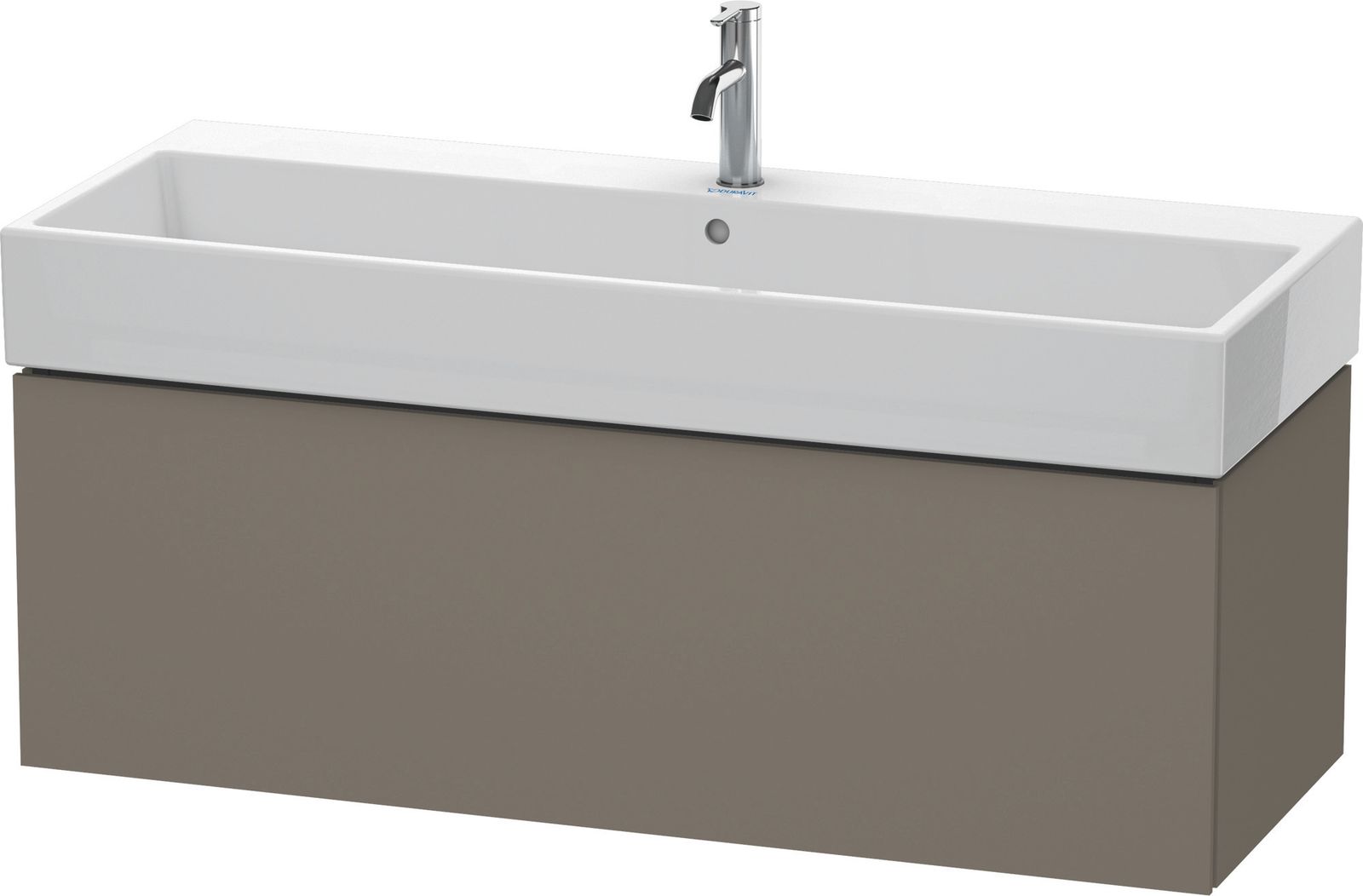 Duravit Waschtisch-Unterschrank L-Cube 118,4x 45,9 cm, flannel grey seidenmatt, 1 Auszug, wandhängend Duravit Waschtisch-Unterschrank L-Cube 118,4x 45,9 cm, flannel grey seidenmatt, 1 Auszug, wandhängend