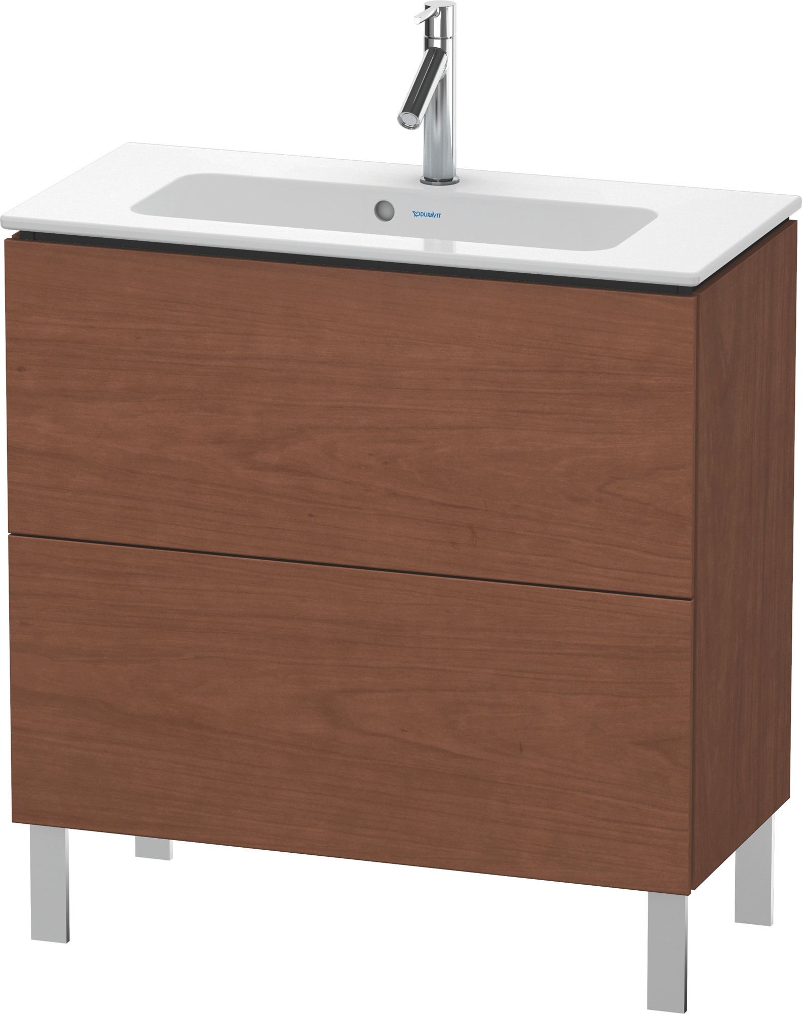 Duravit Waschtisch-Unterschrank Compact L-Cube 82 x 39,1 cm, amerikanischer nussbaum, 2 Auszüge, stehend Duravit Waschtisch-Unterschrank Compact L-Cube 82 x 39,1 cm, amerikanischer nussbaum, 2 Auszüge, stehend