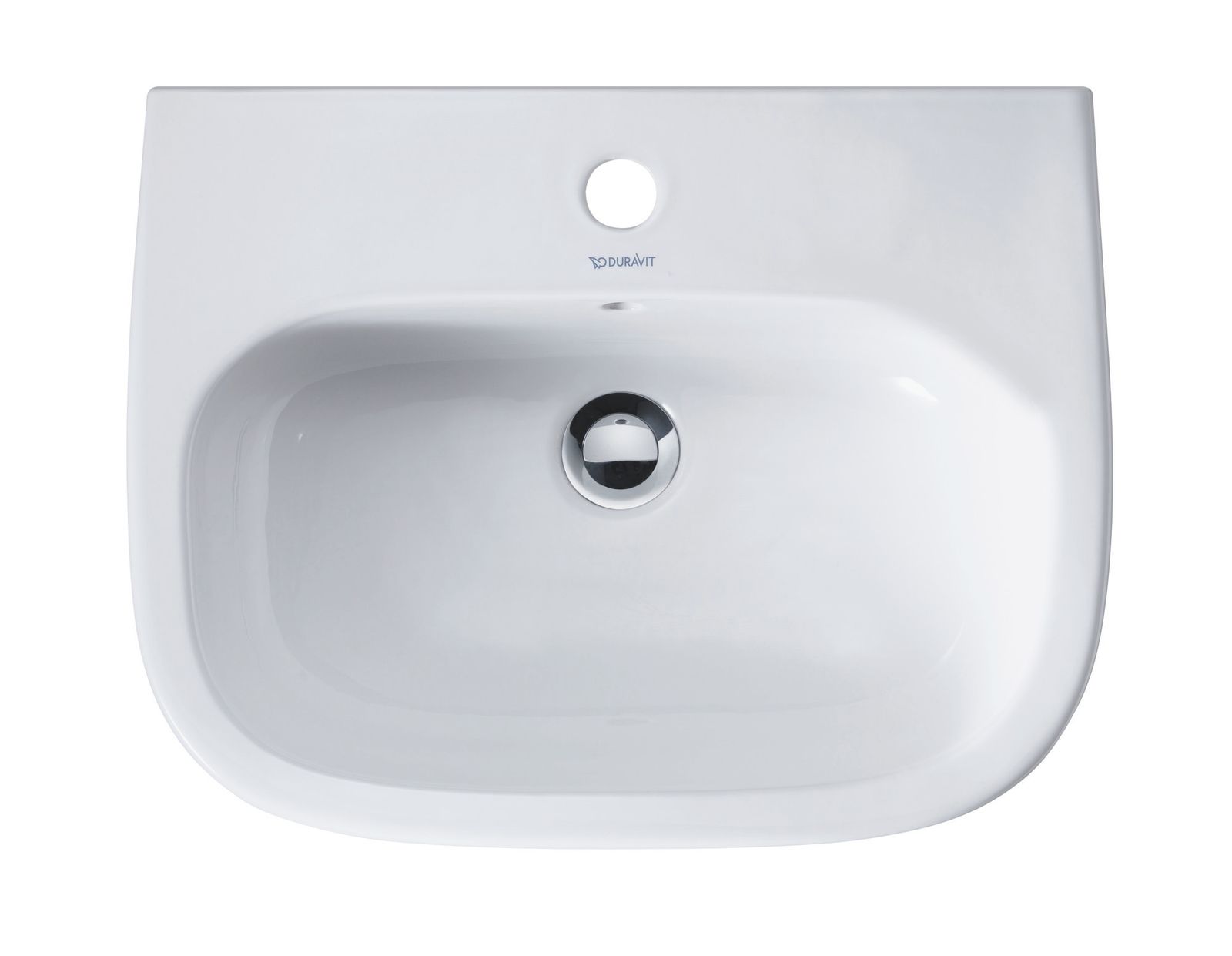 Duravit Waschtisch D-Code 55 x 43 cm, mit Hahnloch, Überlauf, Hahnlochbank, weiß