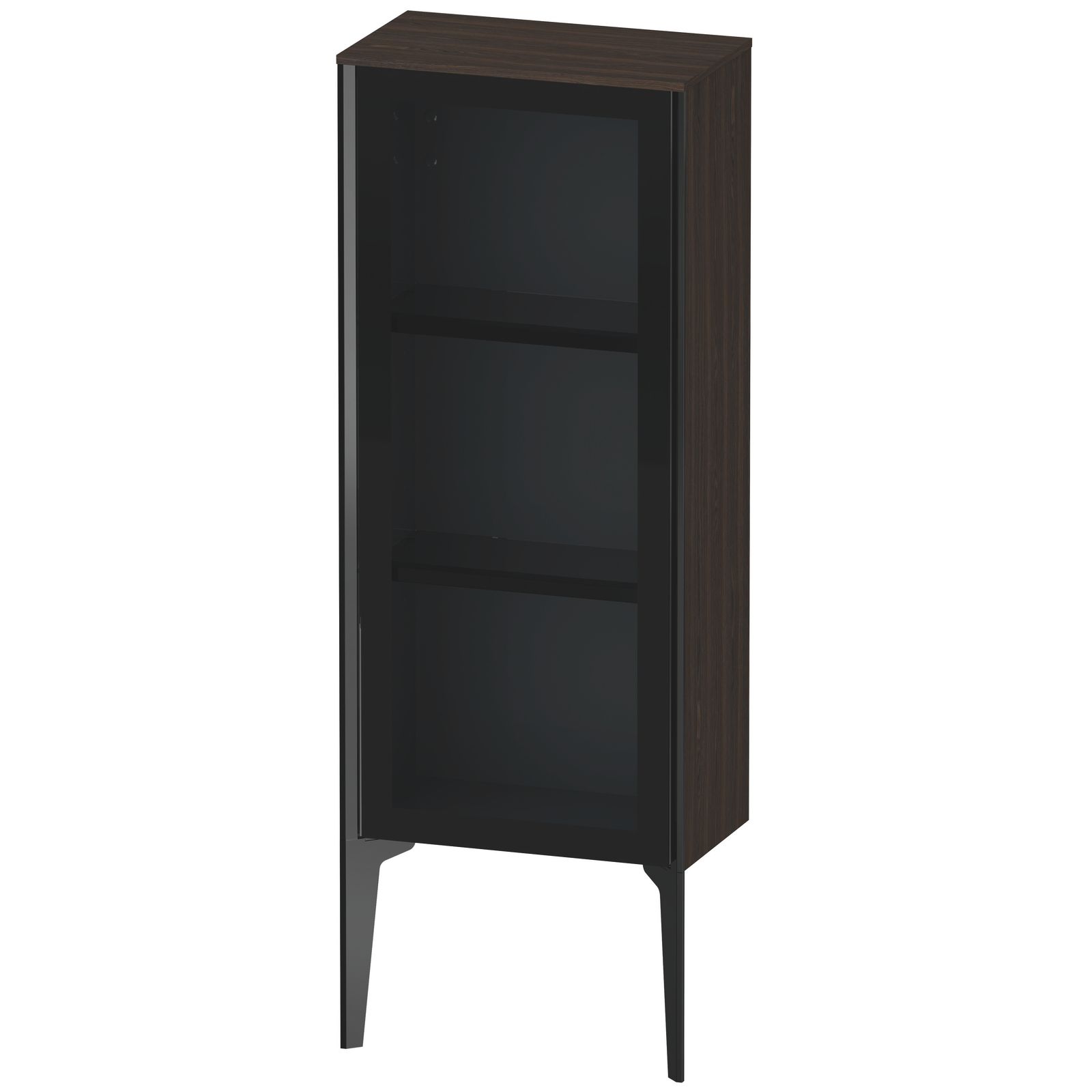 Duravit Halbhochschrank XViu 40x24x89cm, schwarz matt, Glastür links, nussbaum gebürstet Duravit Halbhochschrank XViu 40x24x89cm, schwarz matt, Glastür links, nussbaum gebürstet