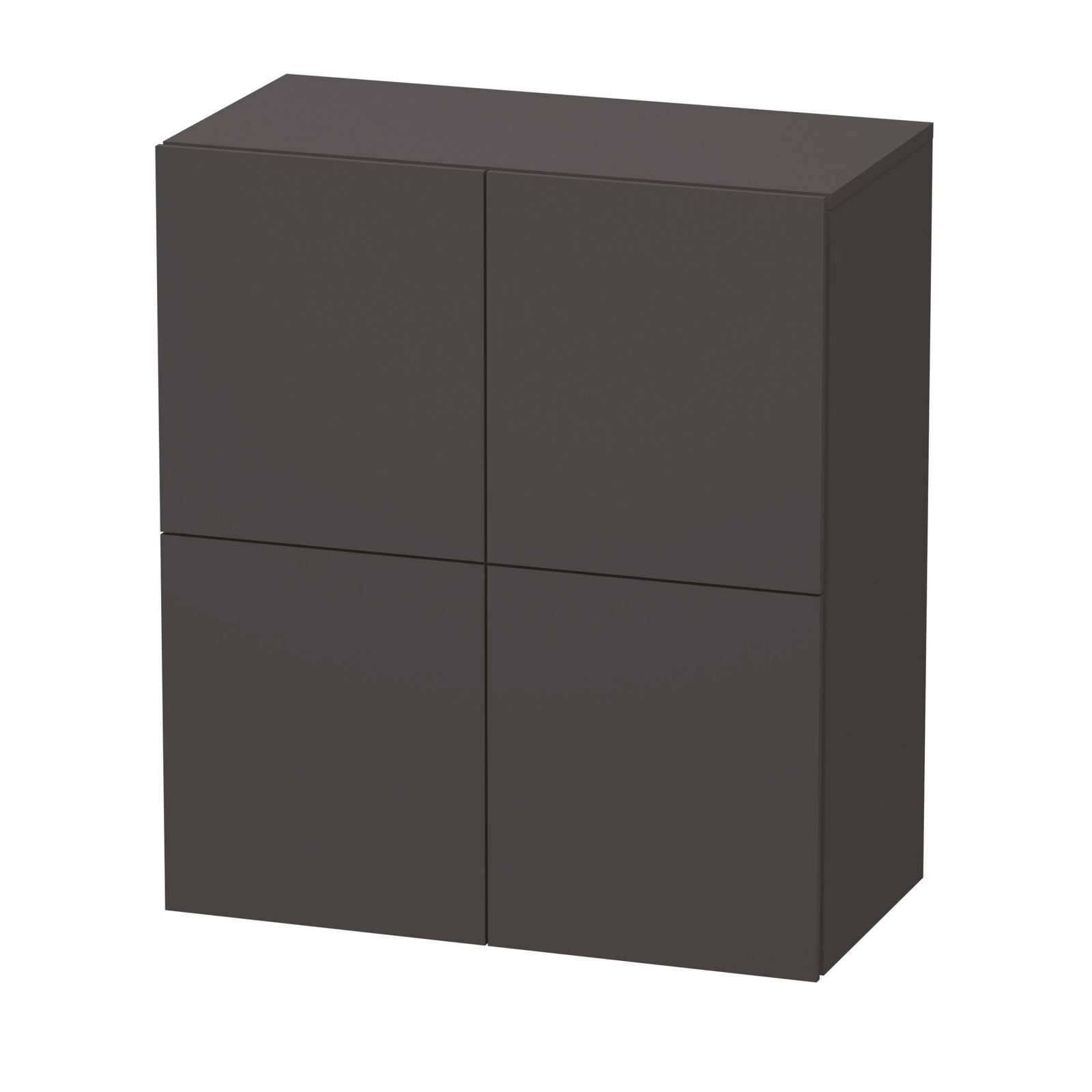 Duravit Halbhochschrank L-Cube 70x36,3x80cm, 2 Türen, graphit supermatt