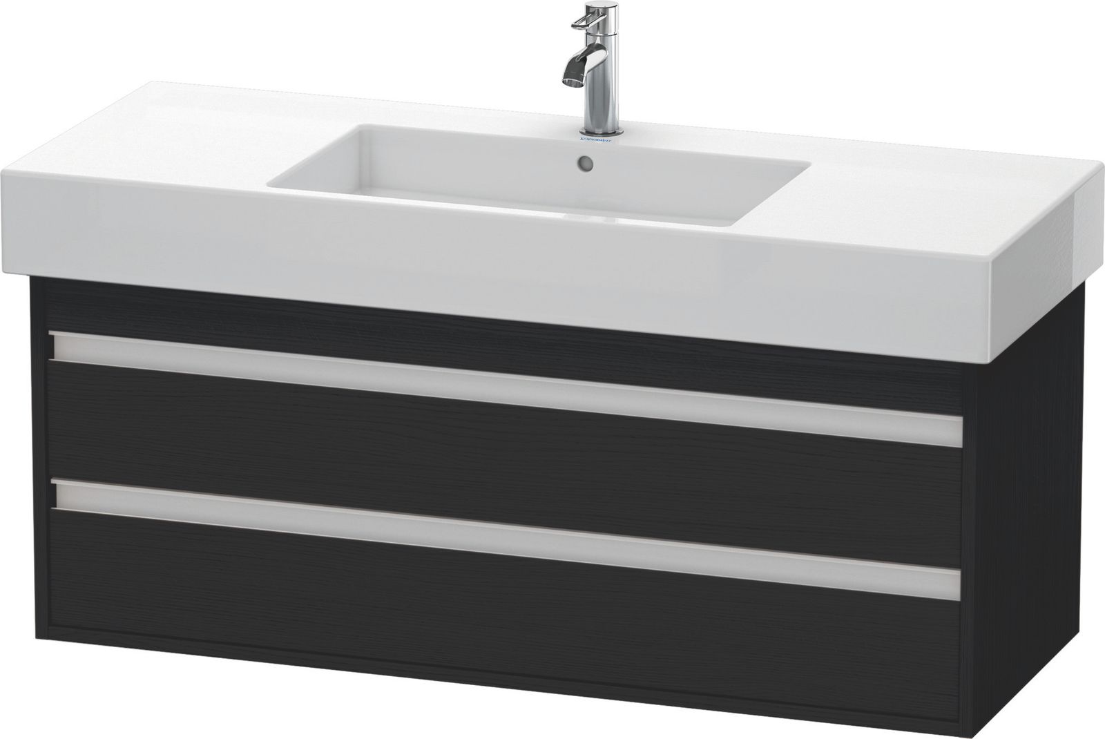 Duravit Waschtisch-Unterschrank Ketho 120 x 45,5 cm, Eiche schwarz, 2 Schubkästen, wandhängend