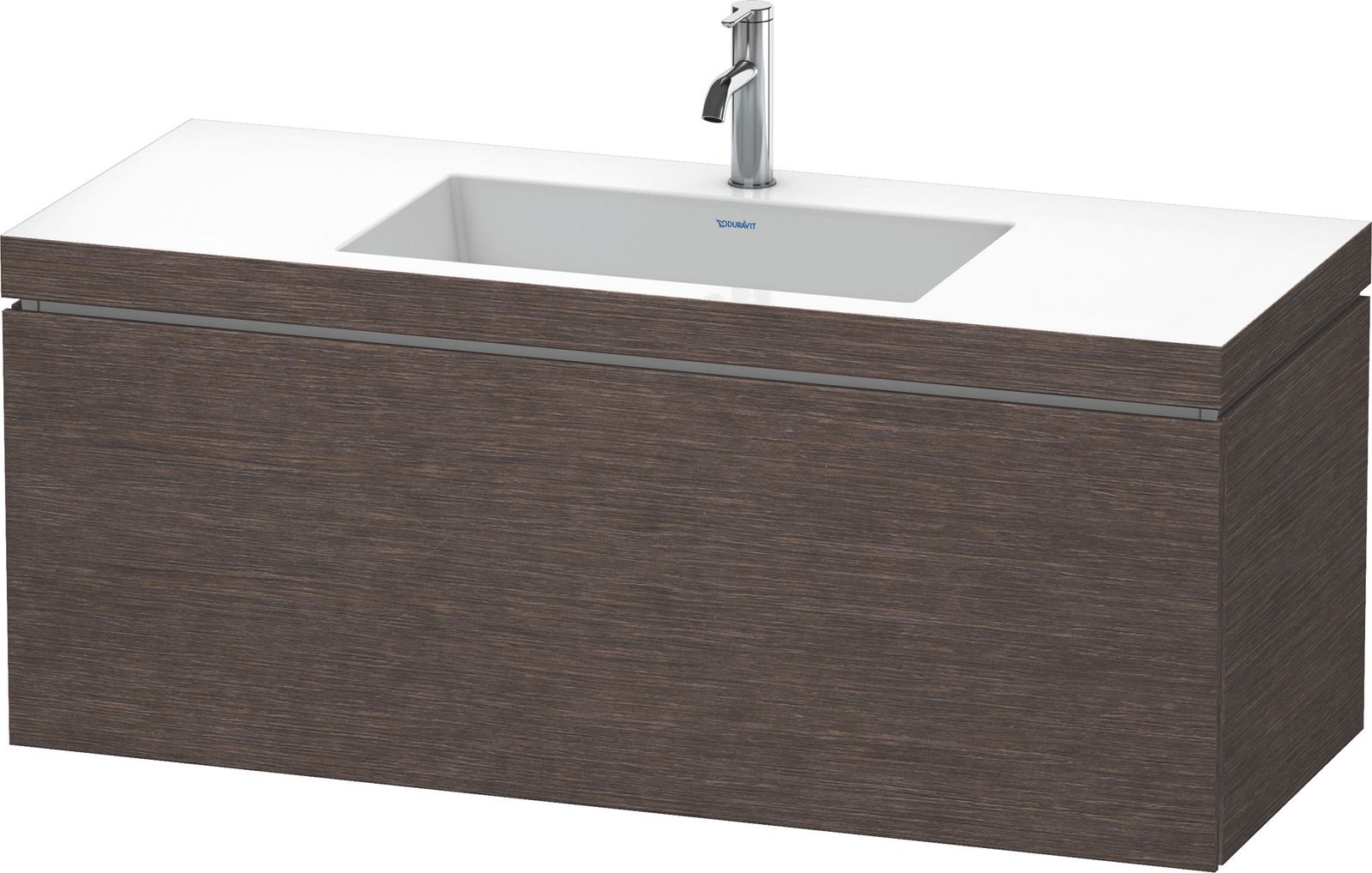 Duravit Waschtisch-Unterschrank c-bonded L-Cube 120 x 48 cm, 1 Hahnloch, eiche dunkel gebürstet, 1 Auszug, wandhängend