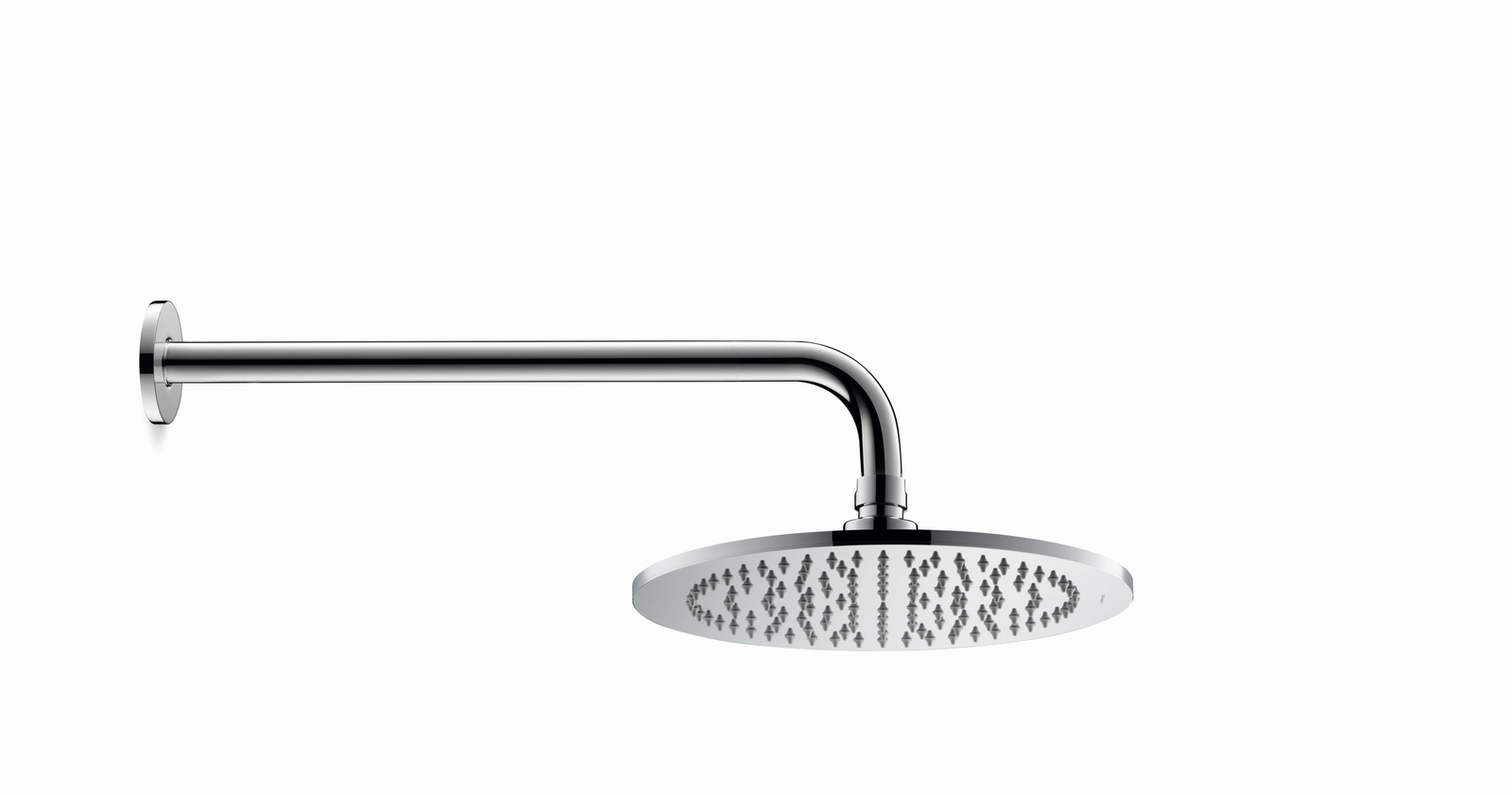 Duravit Brausearm 352mm, gebogen, eckige Rosette, chrom