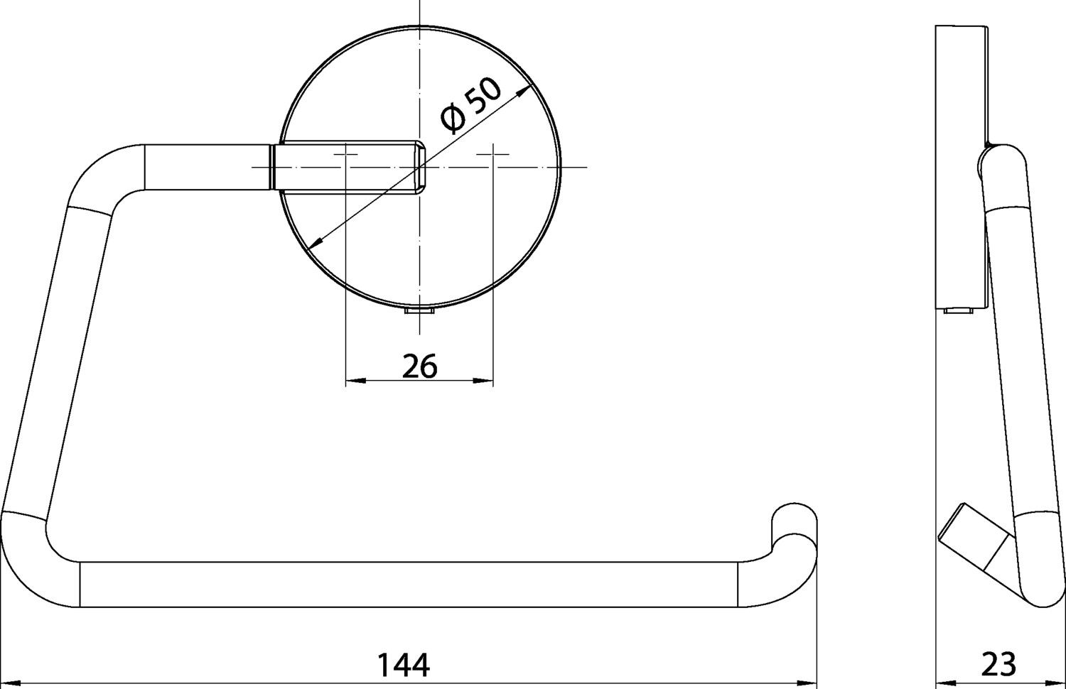 EMCO Papierhalter Round chrom, ohne Deckel, beweglich