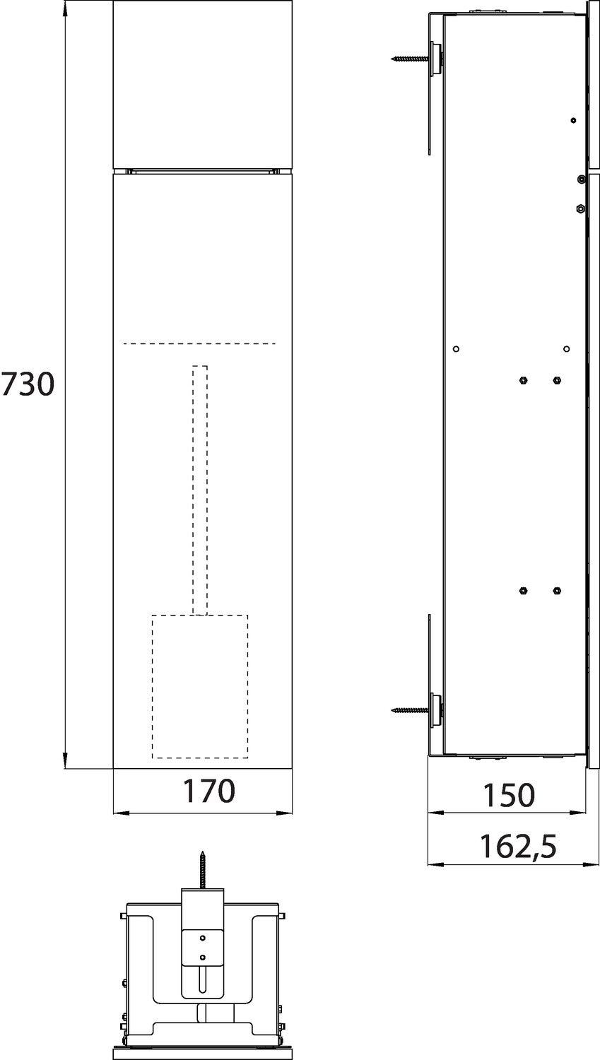 EMCO Unterputz-WC-Modul Asis pure 170x730mm, Türanschlag links, mit Fächern, weiss matt