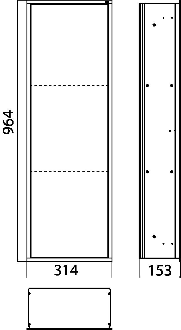EMCO Unterputz-Schrankmodul Asis 300 314 x 964 mm, chrom/optiwhite