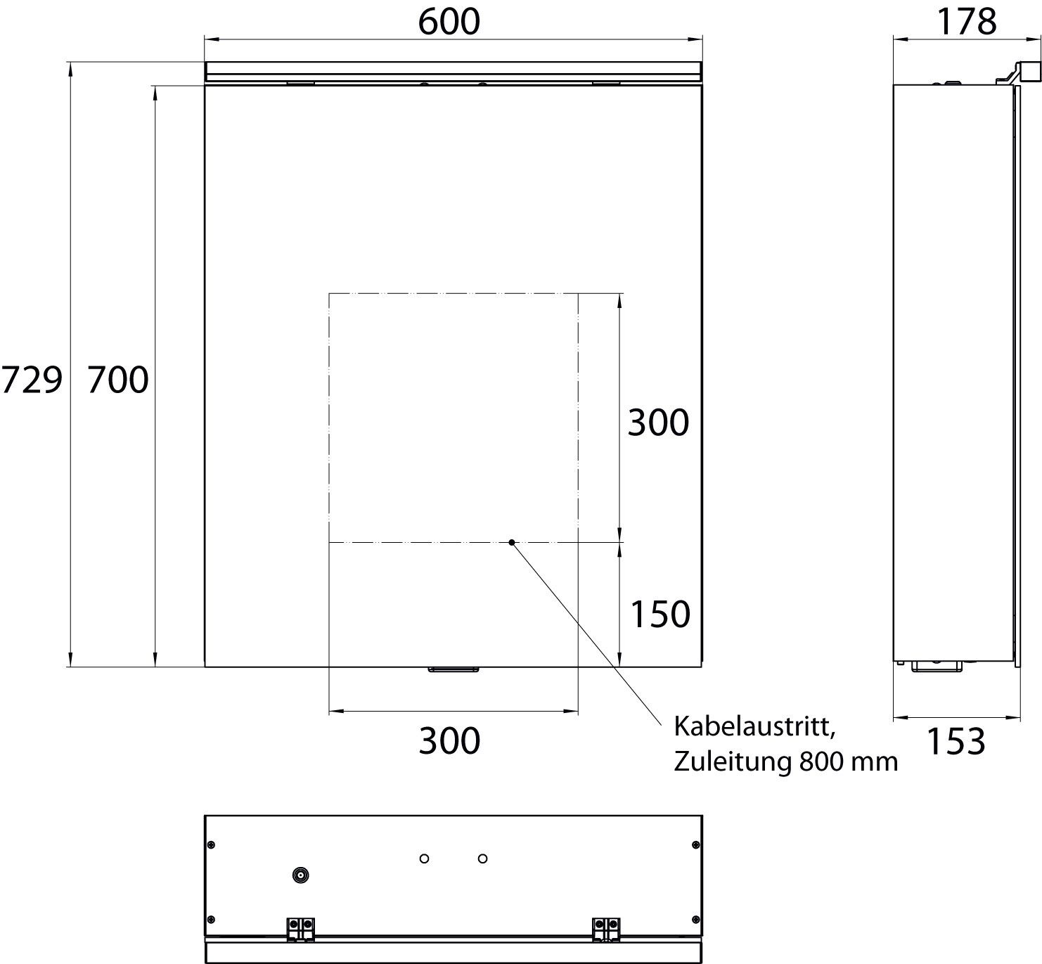 EMCO Aufputz-Lichtspiegelschrank pure 2 Classic 600x729mm, mit LED-Aufsatzleuchte, 1-türig, Aluminium