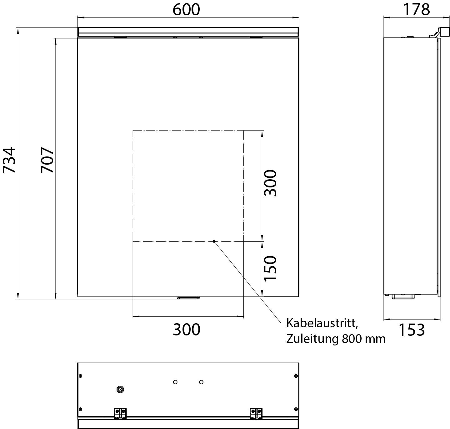 EMCO Aufputz-Lichtspiegelschrank pure 2 Classic 600x729mm, mit LED-Aufsatzleuchte, 1-türig, Aluminium