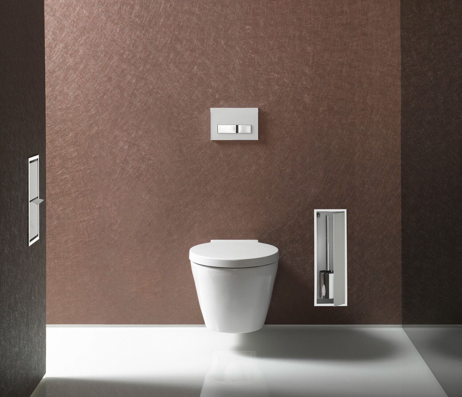 EMCO Unterputz-Bürstengarnitur-Modul Asis 150 495mm, Türanschlag links/rechts, chrom/schwarz