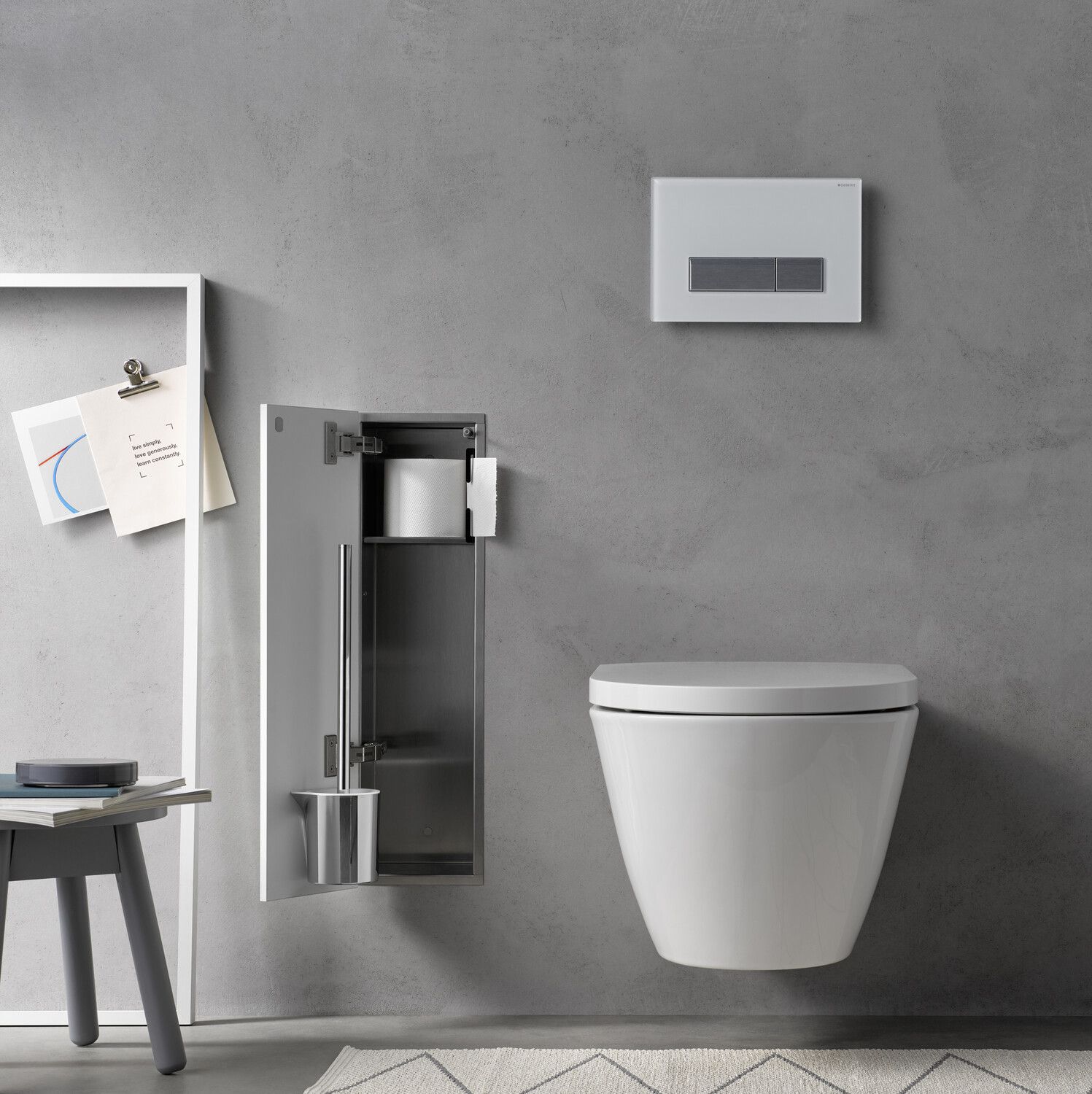 EMCO Unterputz-WC-Modul Asis pure 170x600mm, Türanschlag links, mit Fächern, diamantgrau matt