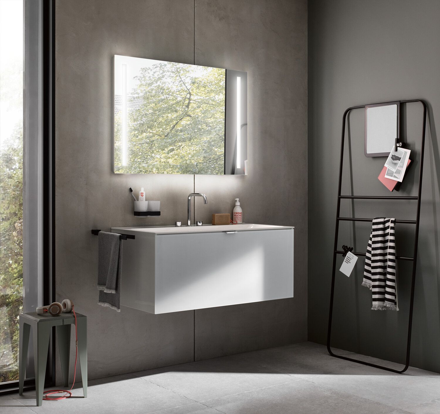 EMCO LED-Lichtspiegel MI 270 600 x 800 mm, 2 Lichtausschnitte links/rechts, Sensorschalter/Unterlicht